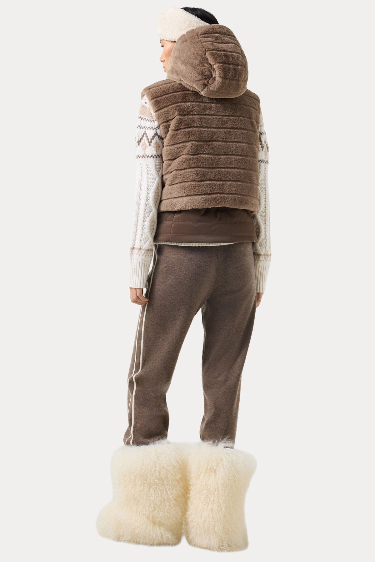 Bogner Manda Kapüşonlu Puffer Peluş Yelek