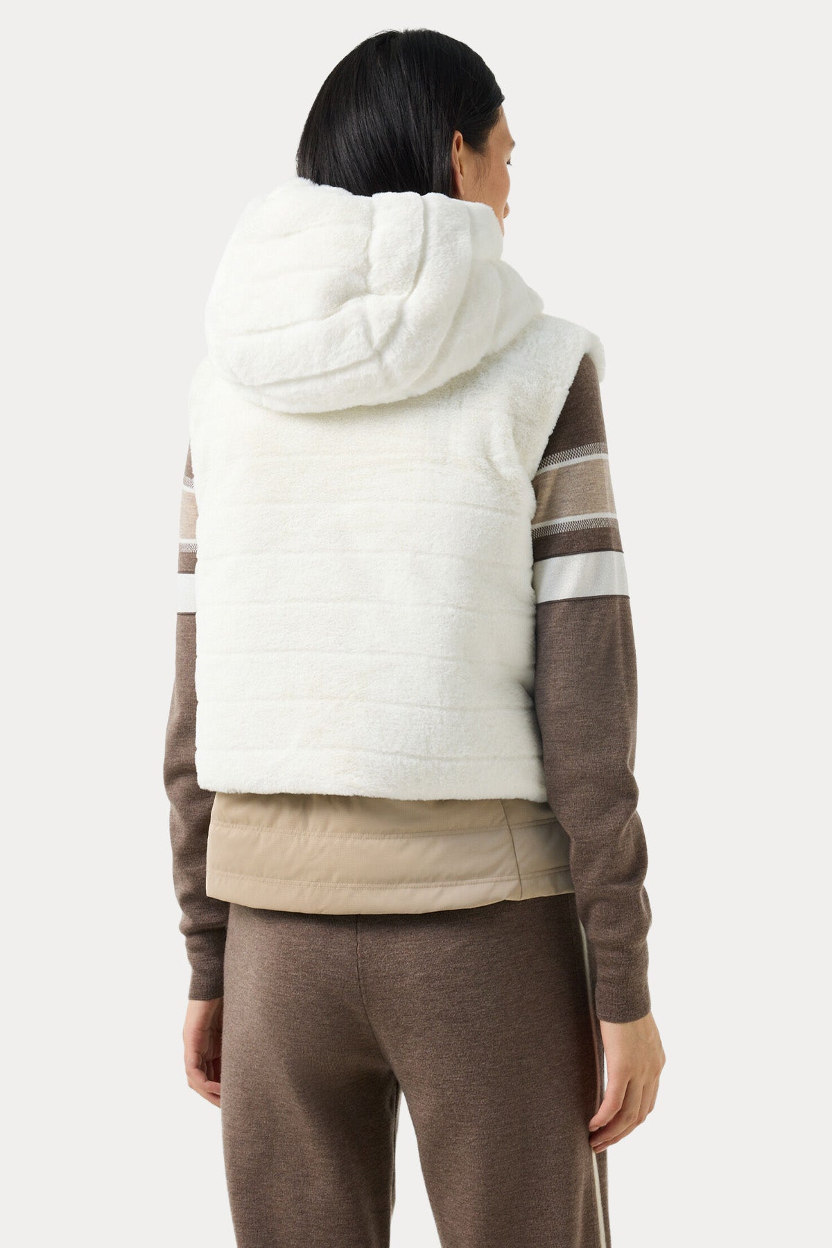 Bogner Manda Kapüşonlu Puffer Peluş Yelek