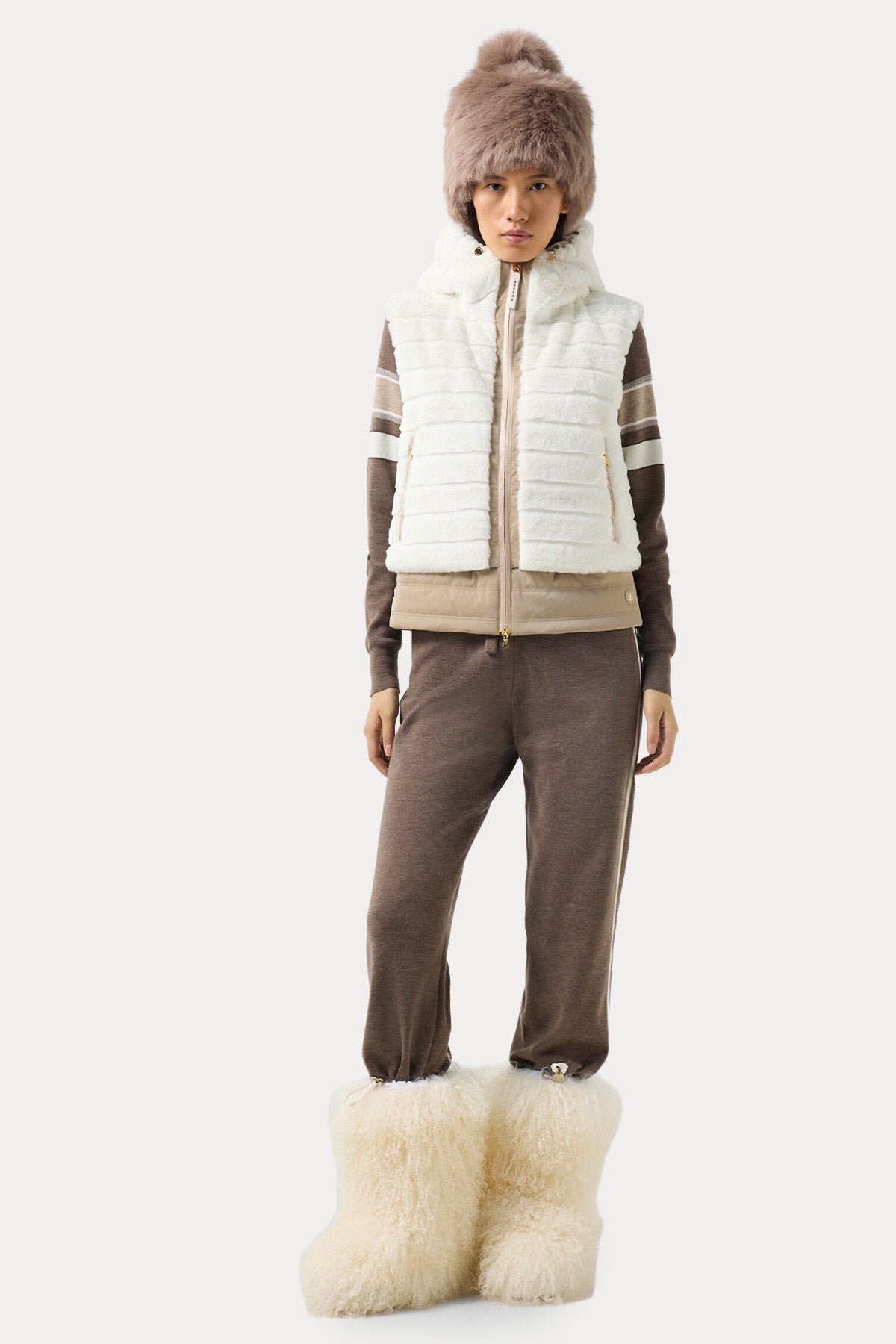 Bogner Manda Kapüşonlu Puffer Peluş Yelek