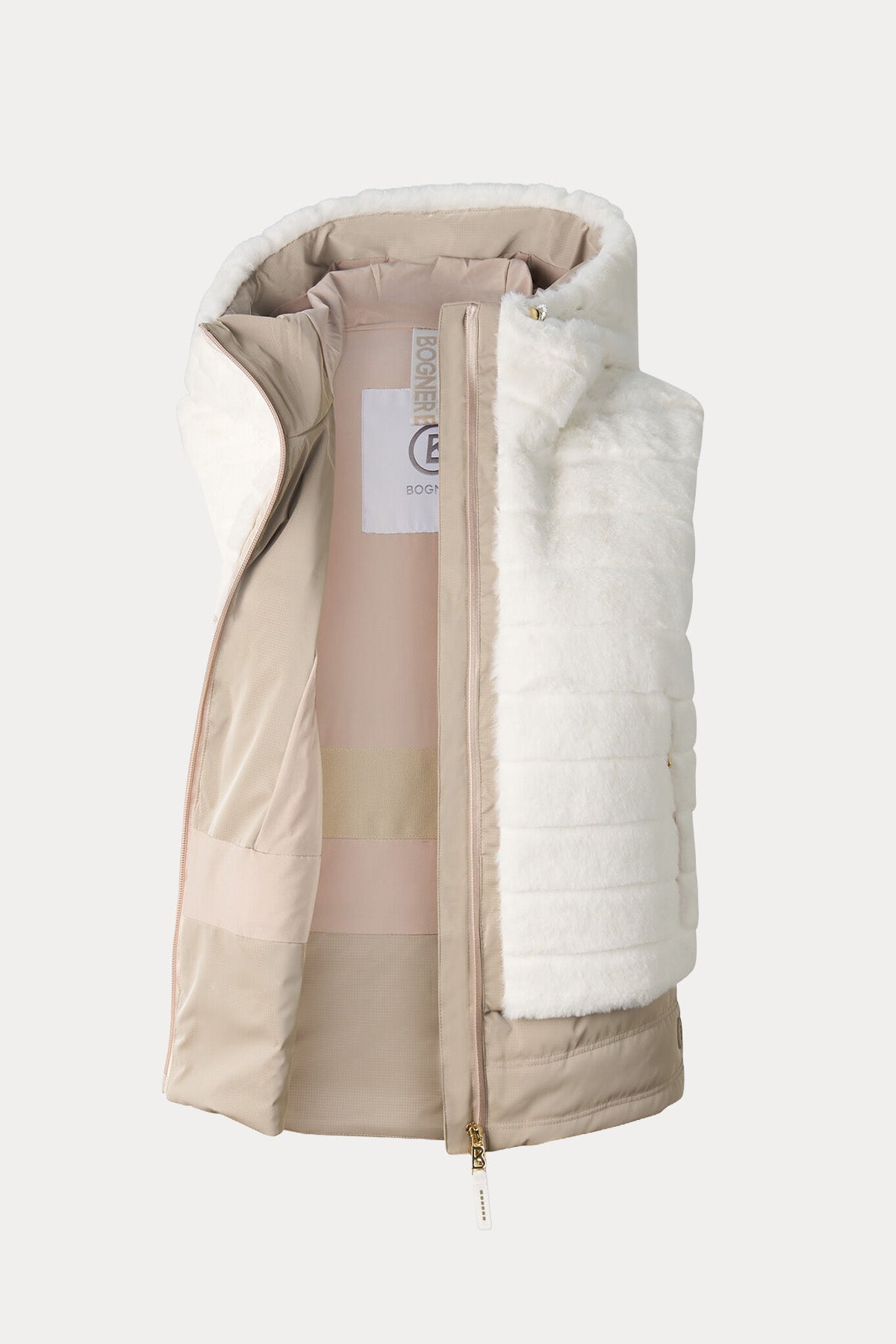 Bogner Manda Kapüşonlu Puffer Peluş Yelek