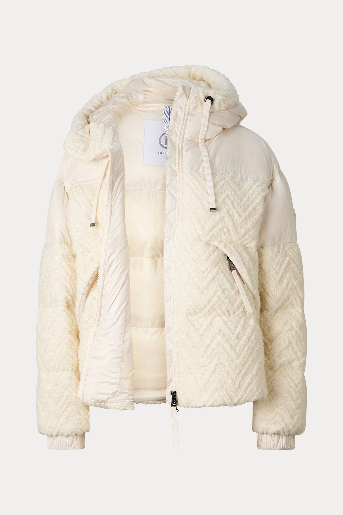 Bogner Vienna Chevron Desenli Kapüşonlu Yün Puffer Mont