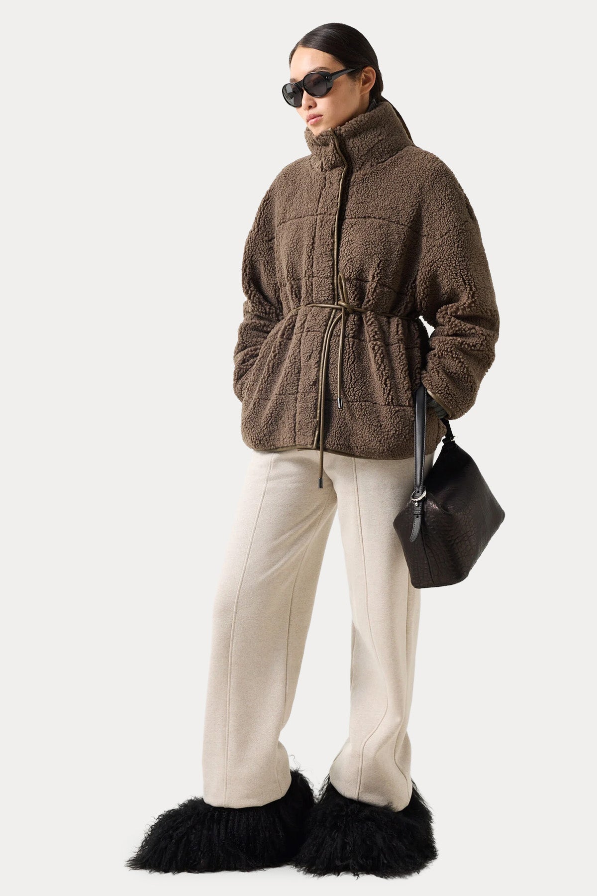 Bogner Kimberly Loose Fit Dik Yaka Peluş Ceket