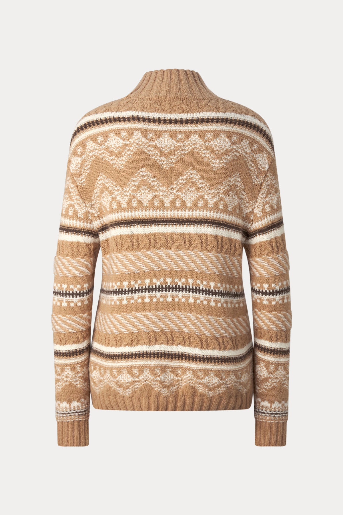Bogner Rosa Fair Isle Desenli Yarım Balıkçı Yaka Kaşmir Örgü Yün Triko