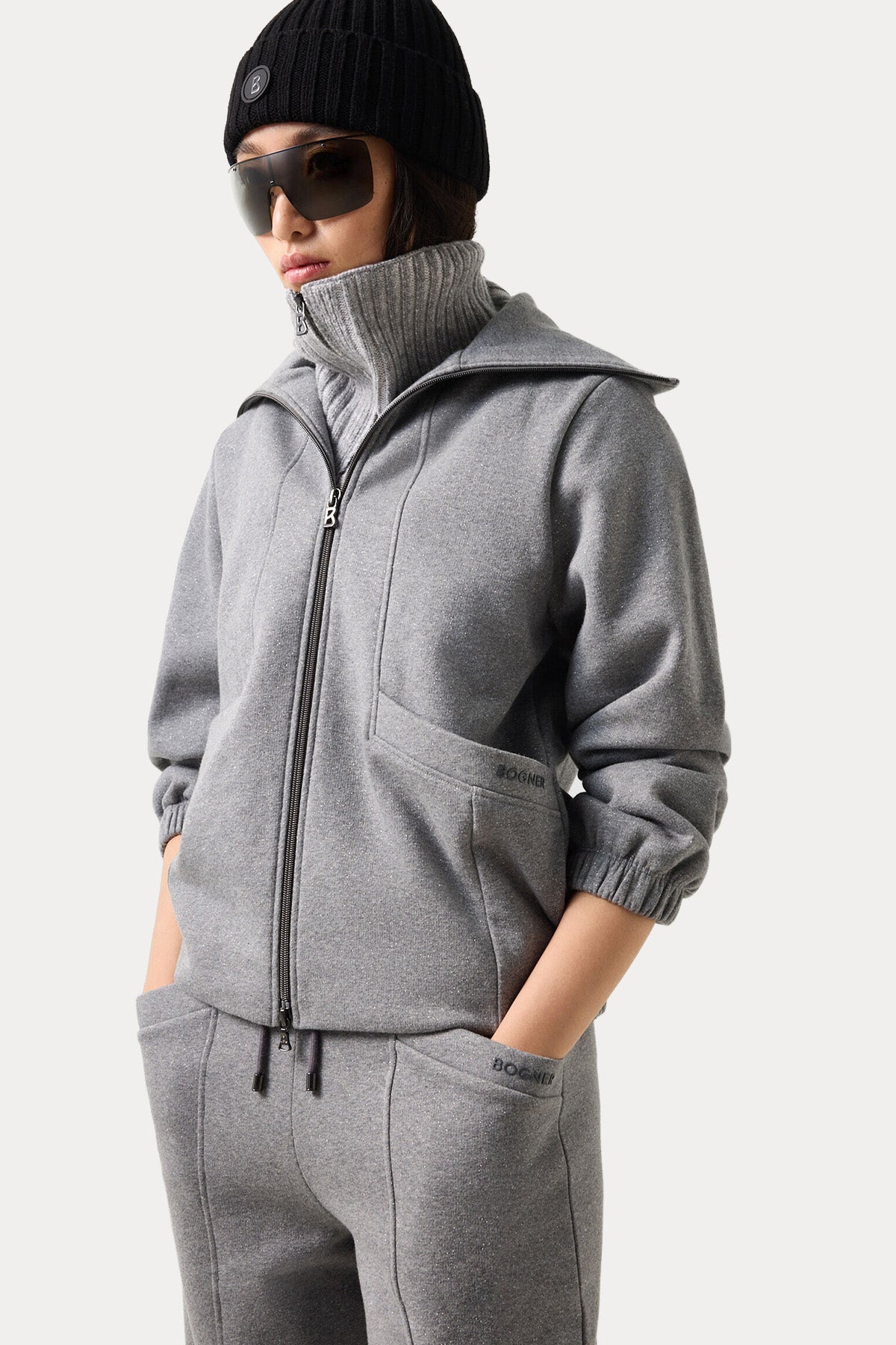 Bogner Tasha Dik Yaka Şardonlu Sweatshirt Ceket