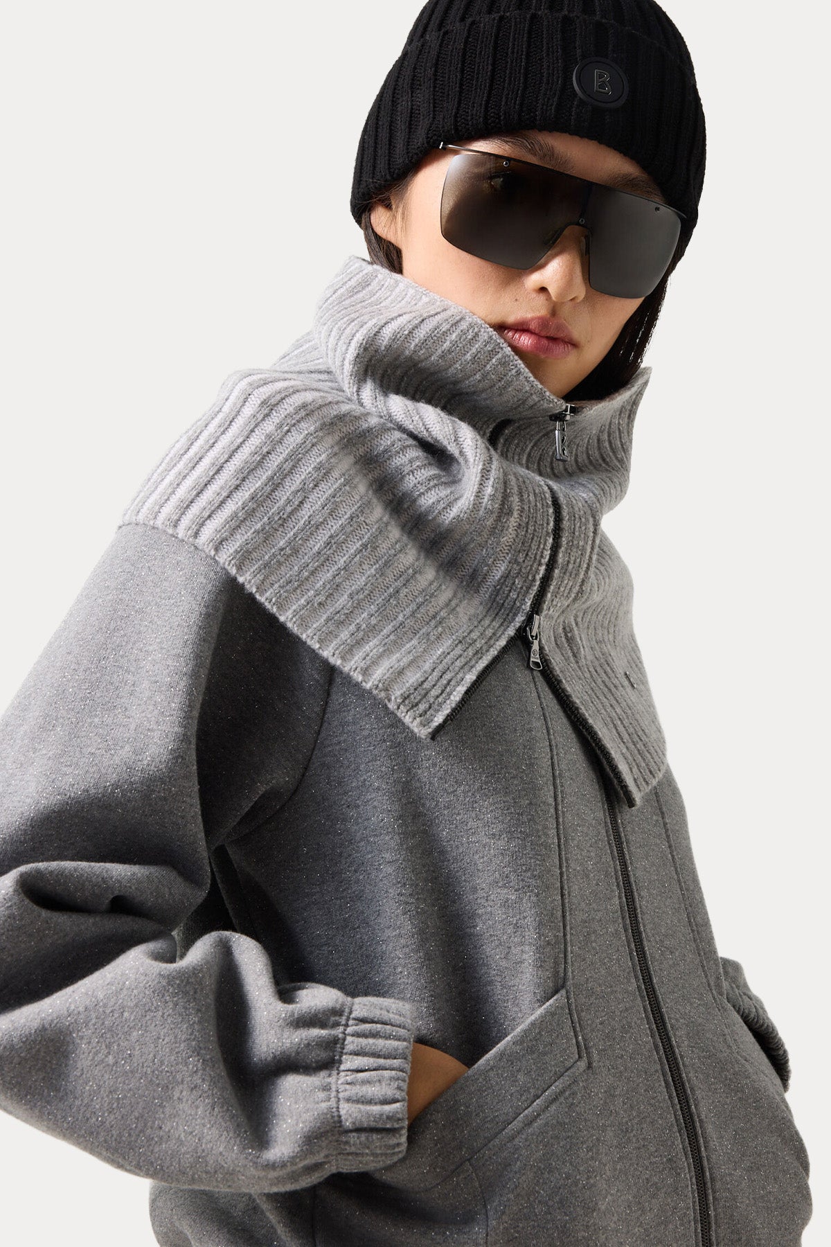 Bogner Tasha Dik Yaka Şardonlu Sweatshirt Ceket
