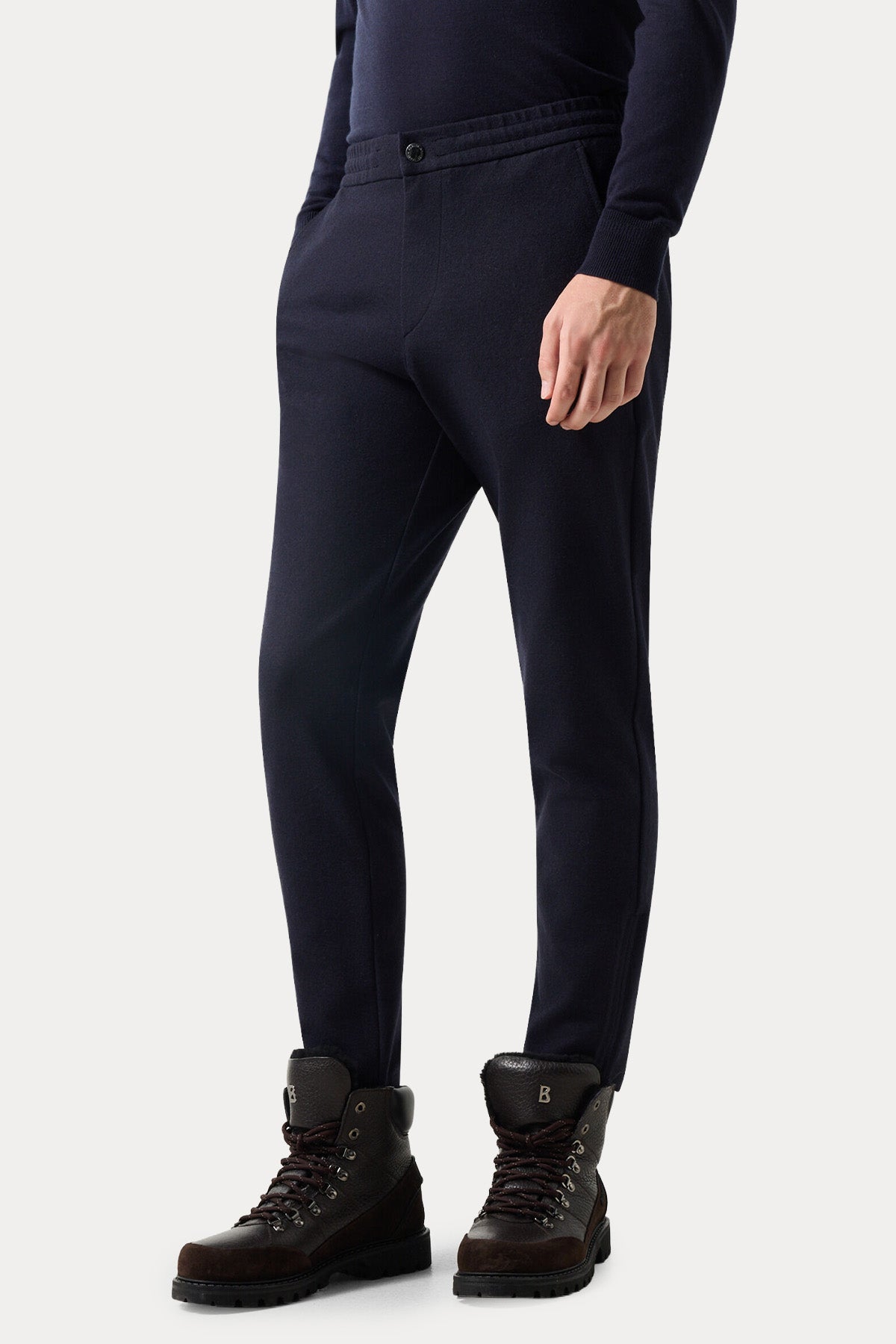 Bogner Boris Slim Fit Beli Lastikli Streç Yün Pantolon