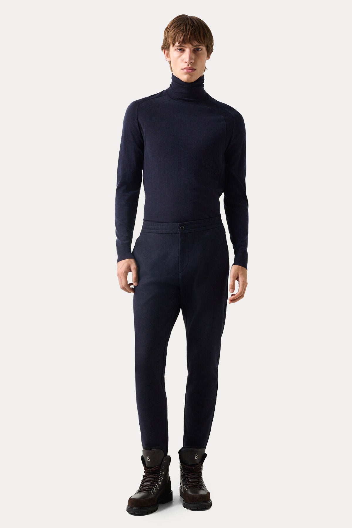 Bogner Boris Slim Fit Beli Lastikli Streç Yün Pantolon