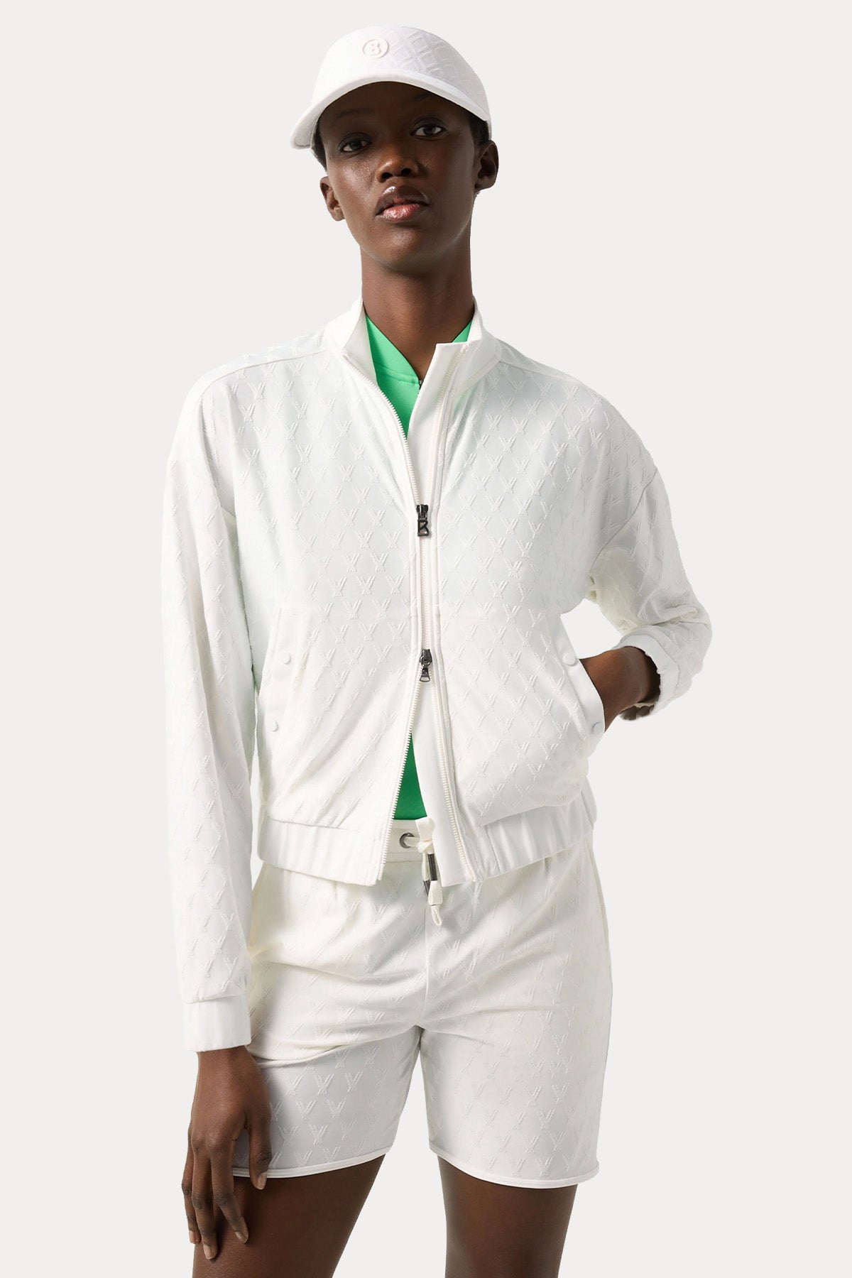 Bogner Aylin Streç Jakarlı Ceket Şort Set