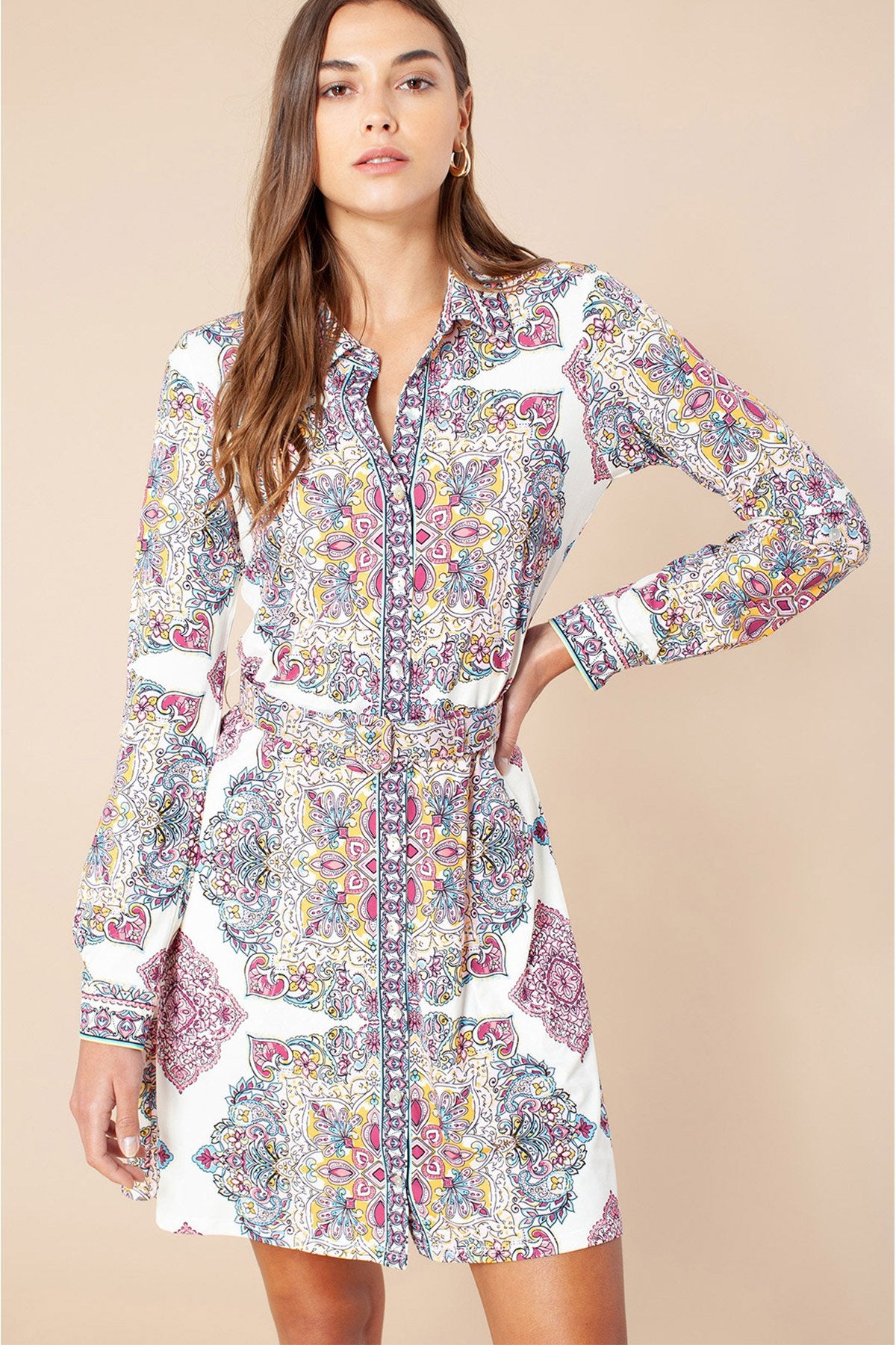 Hale Bob Diz Üstü Gömlek Elbise-Libas Trendy Fashion Store