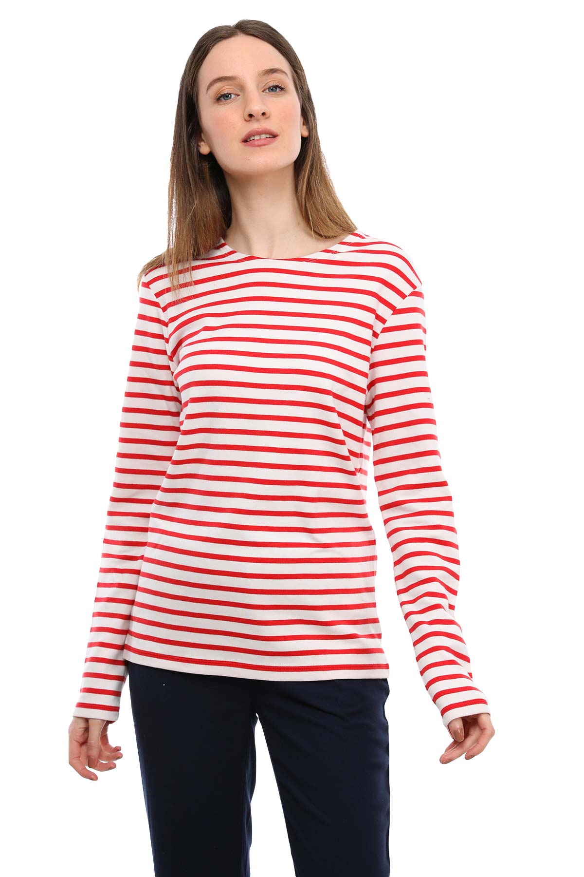 Tru Çizgili Sweatshirt-Libas Trendy Fashion Store