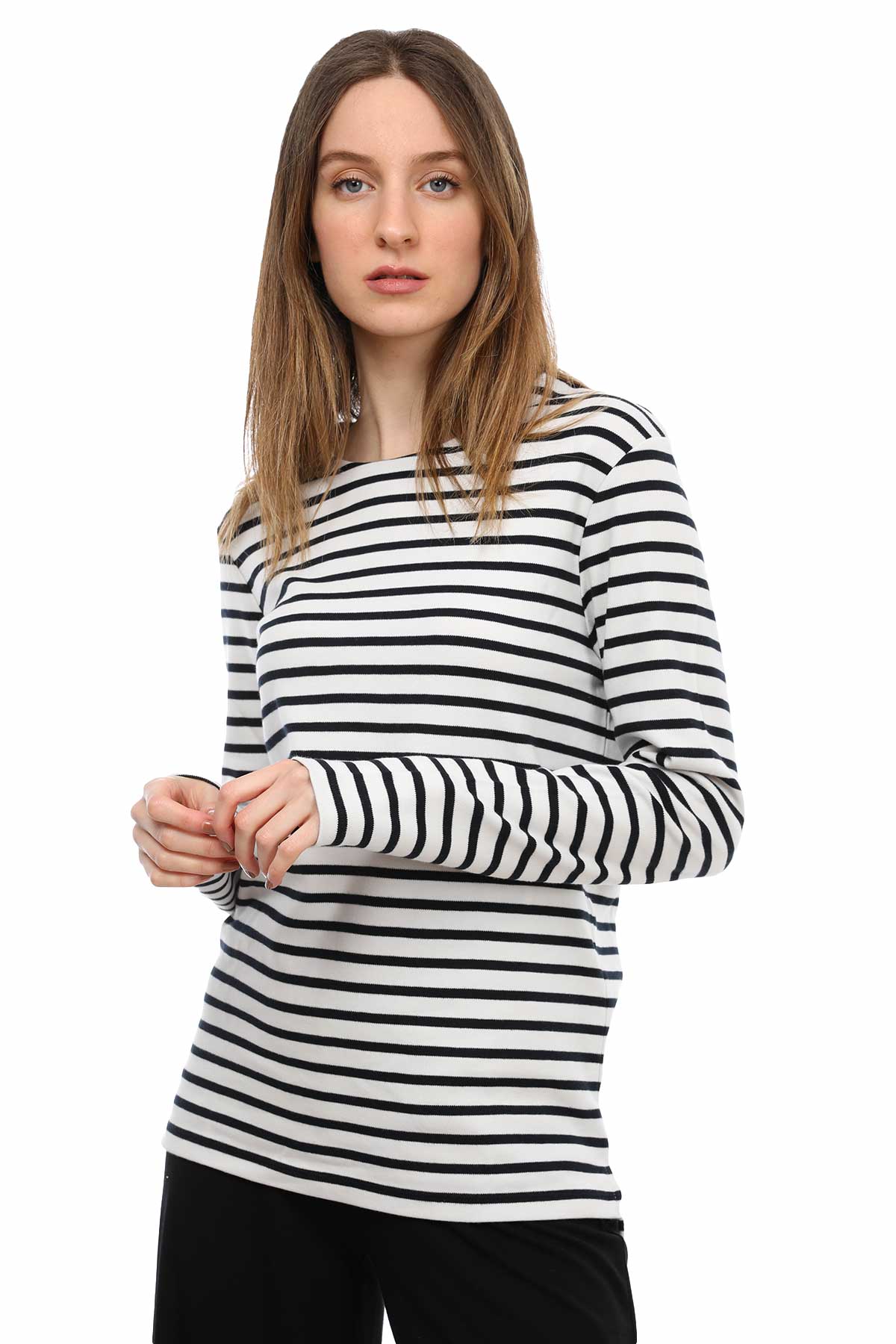 Tru Çizgili Sweatshirt-Libas Trendy Fashion Store