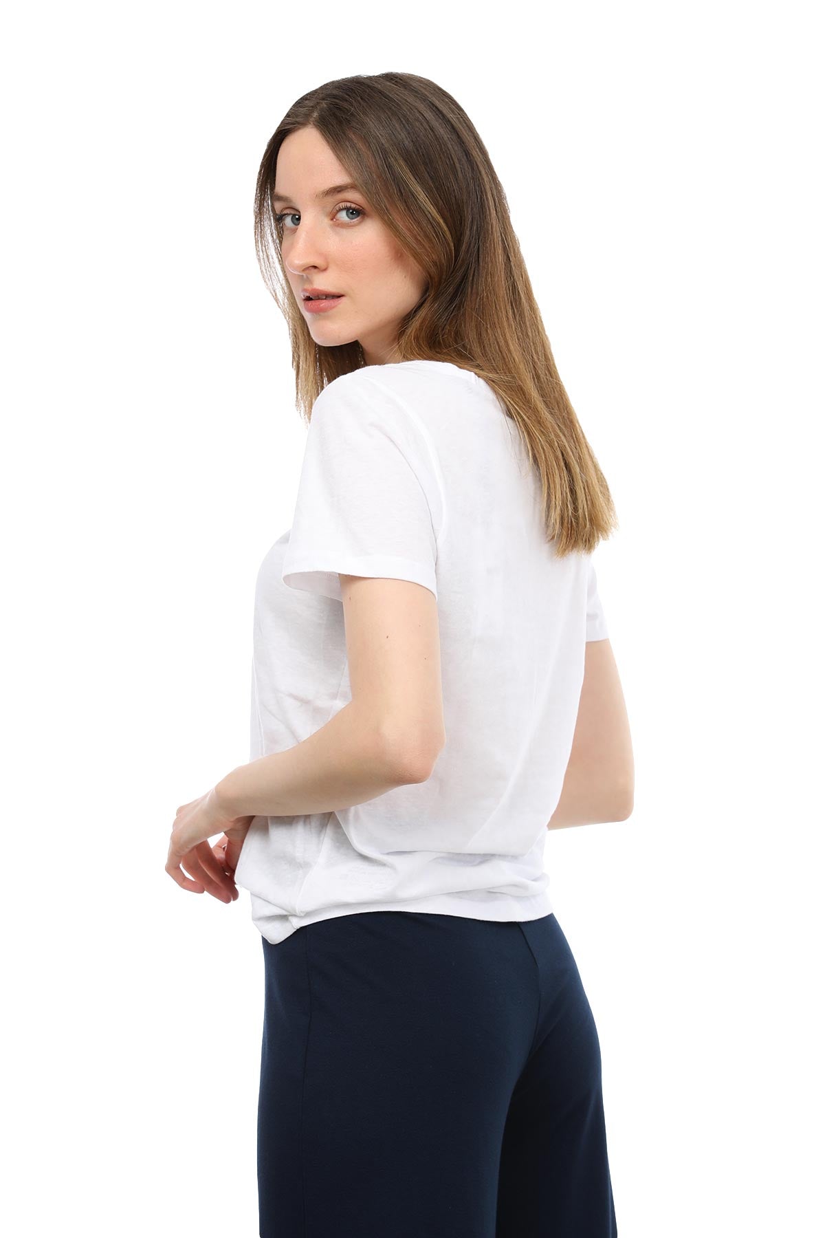 Tru V Yakalı T-shirt-Libas Trendy Fashion Store