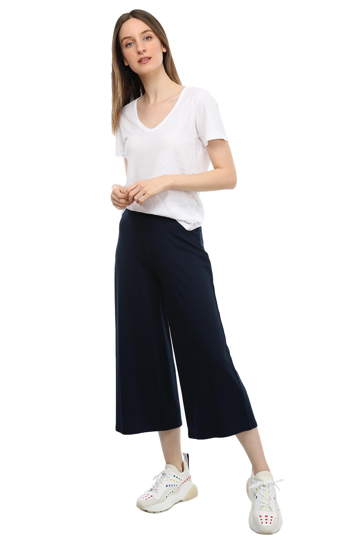 Tru V Yakalı T-shirt-Libas Trendy Fashion Store