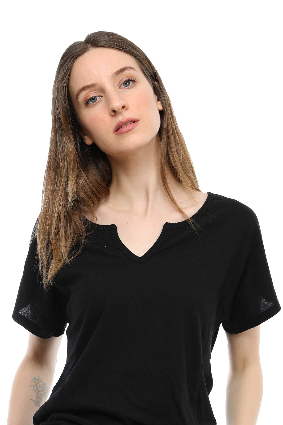 Tru Derin V Yakalı T-shirt-Libas Trendy Fashion Store