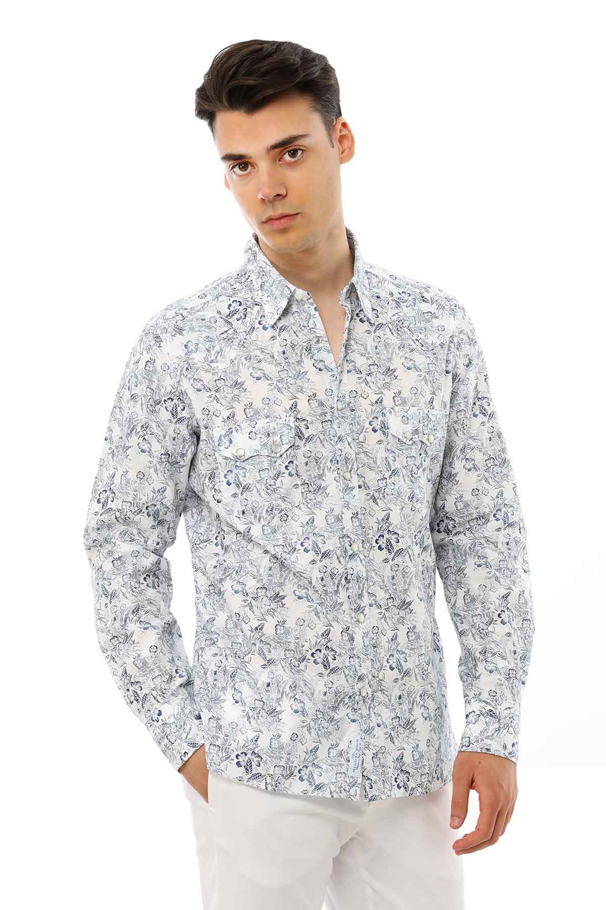 Guglielminotti Custom Fit Çicek Desenli Gömlek-Libas Trendy Fashion Store