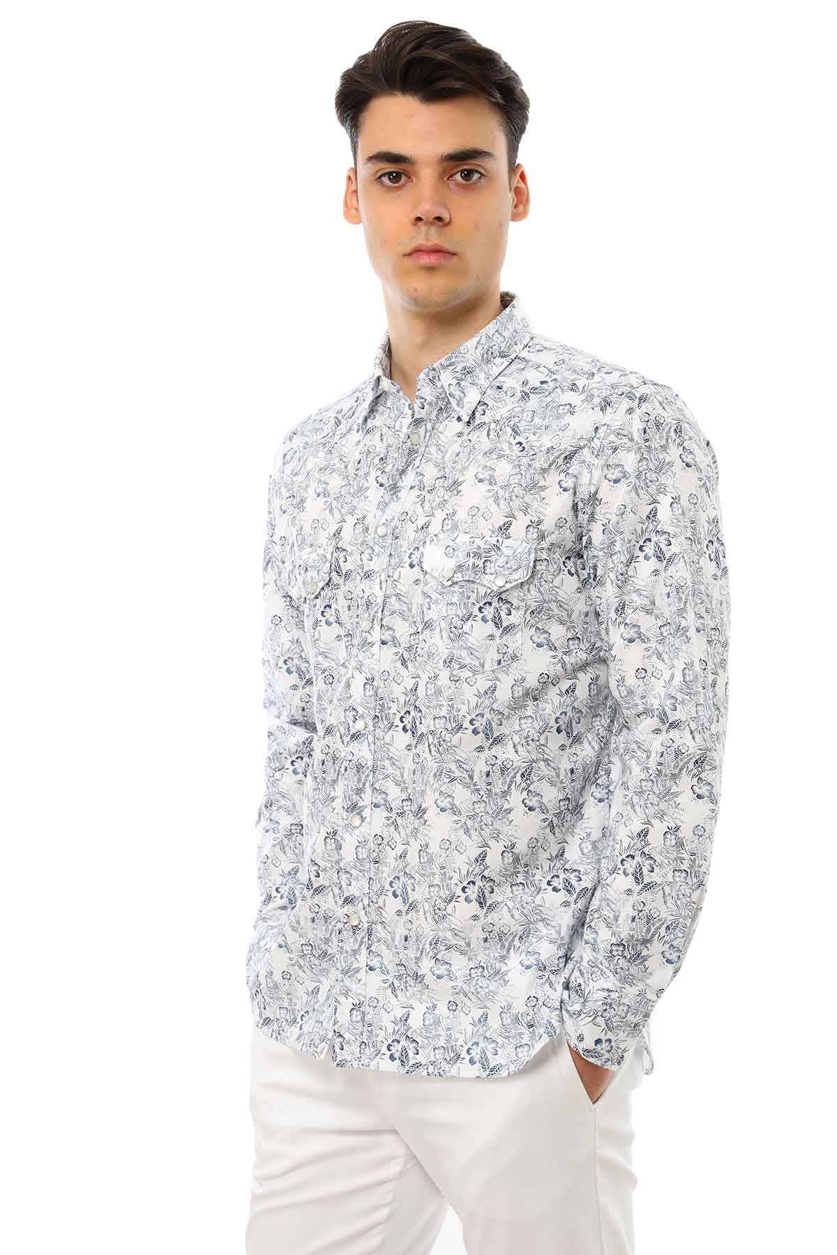 Guglielminotti Custom Fit Çicek Desenli Gömlek-Libas Trendy Fashion Store