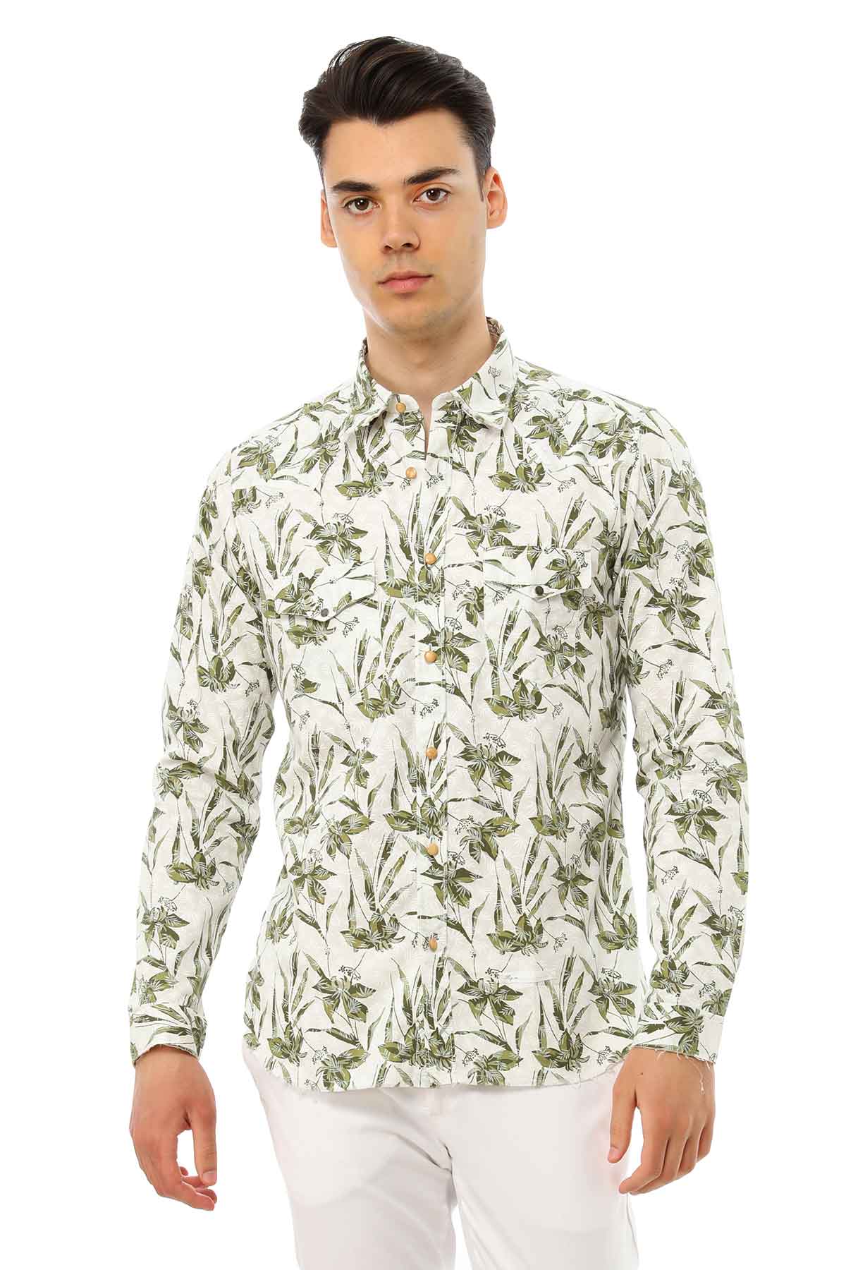 Dnl Yaprak Desenli Gömlek-Libas Trendy Fashion Store