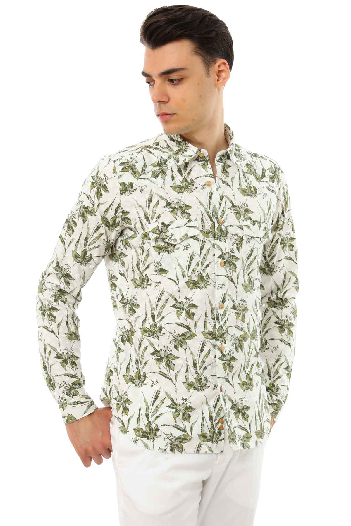 Dnl Yaprak Desenli Gömlek-Libas Trendy Fashion Store