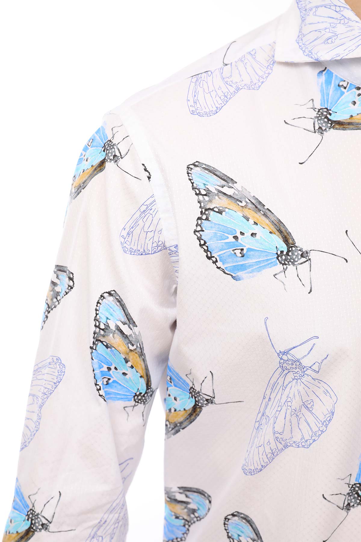 Poggianti Kelebek Desenli Gömlek-Libas Trendy Fashion Store