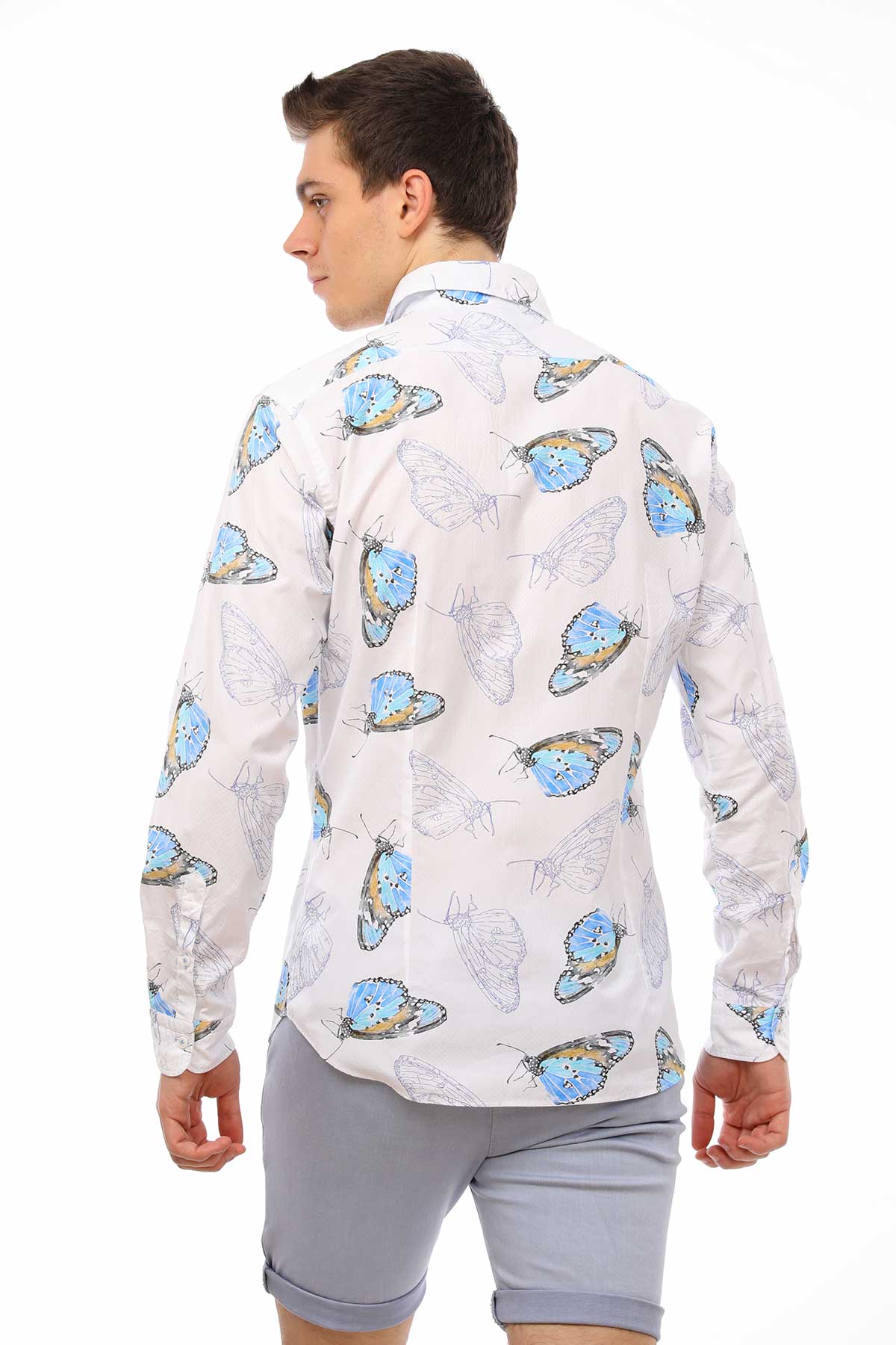 Poggianti Kelebek Desenli Gömlek-Libas Trendy Fashion Store