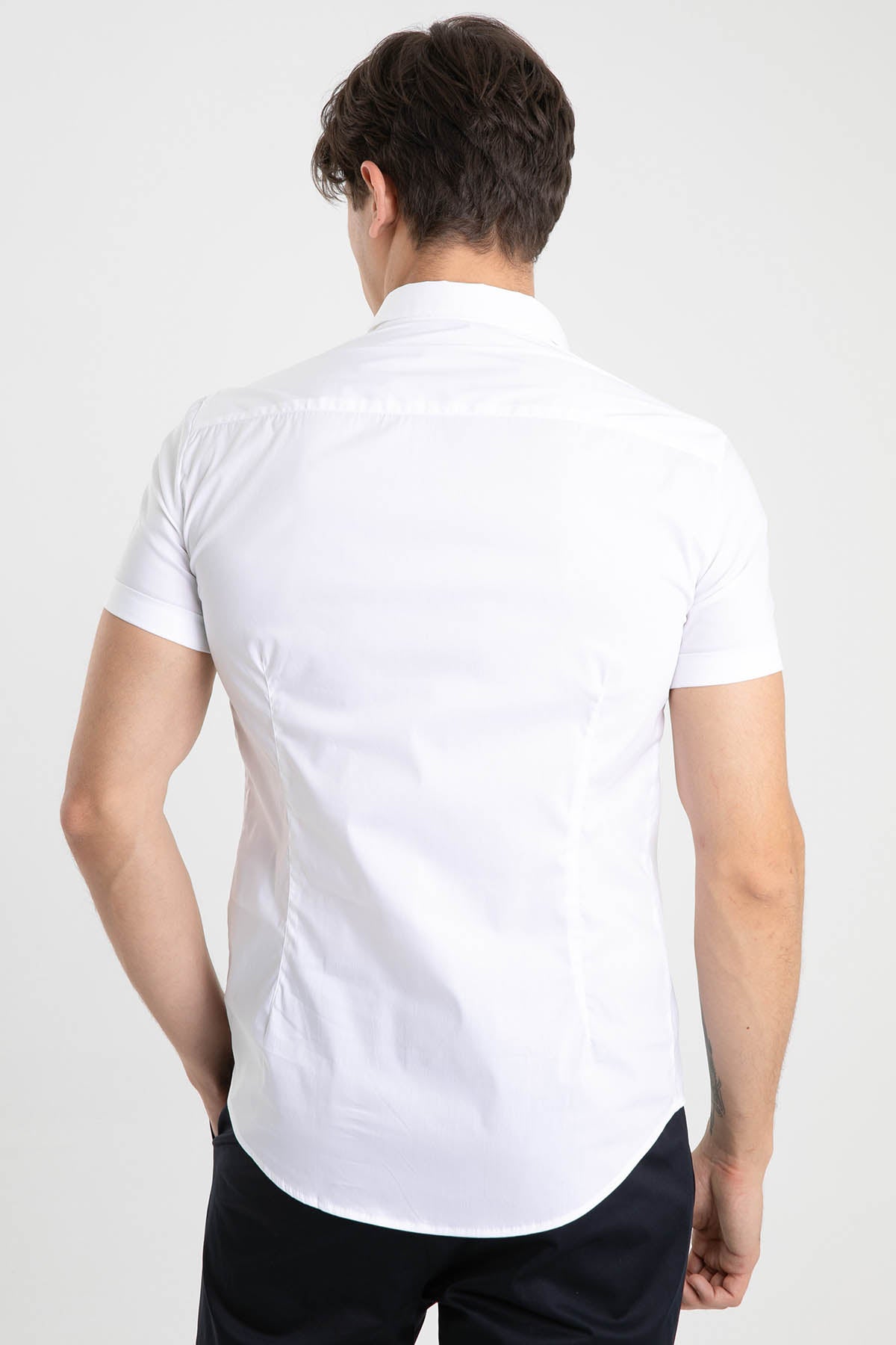 Emporio Armani Slim Fit Kısa Kollu Logolu Gömlek-Libas Trendy Fashion Store