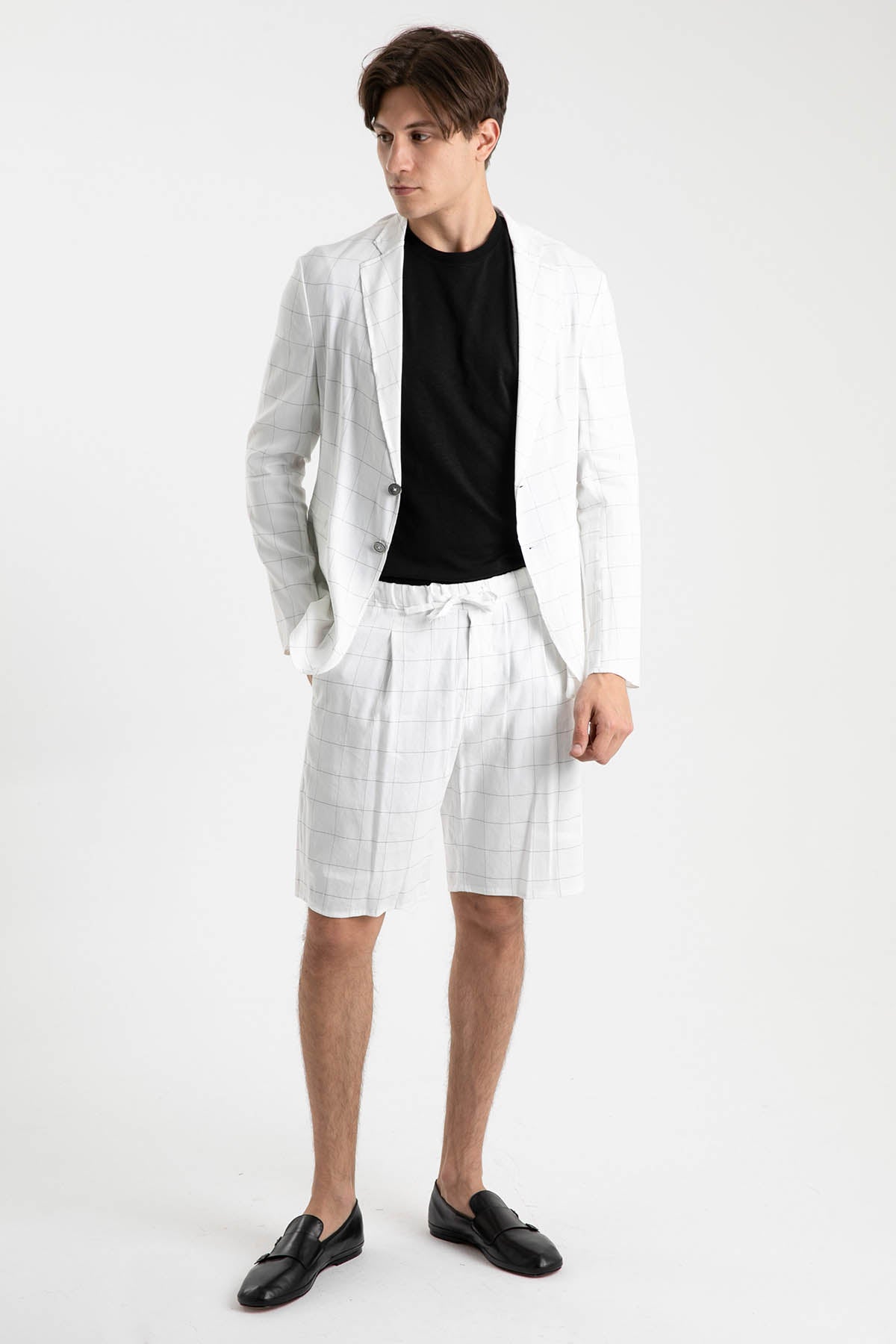 Emporio Armani Slim Fit Astarsız Kareli Ceket-Libas Trendy Fashion Store