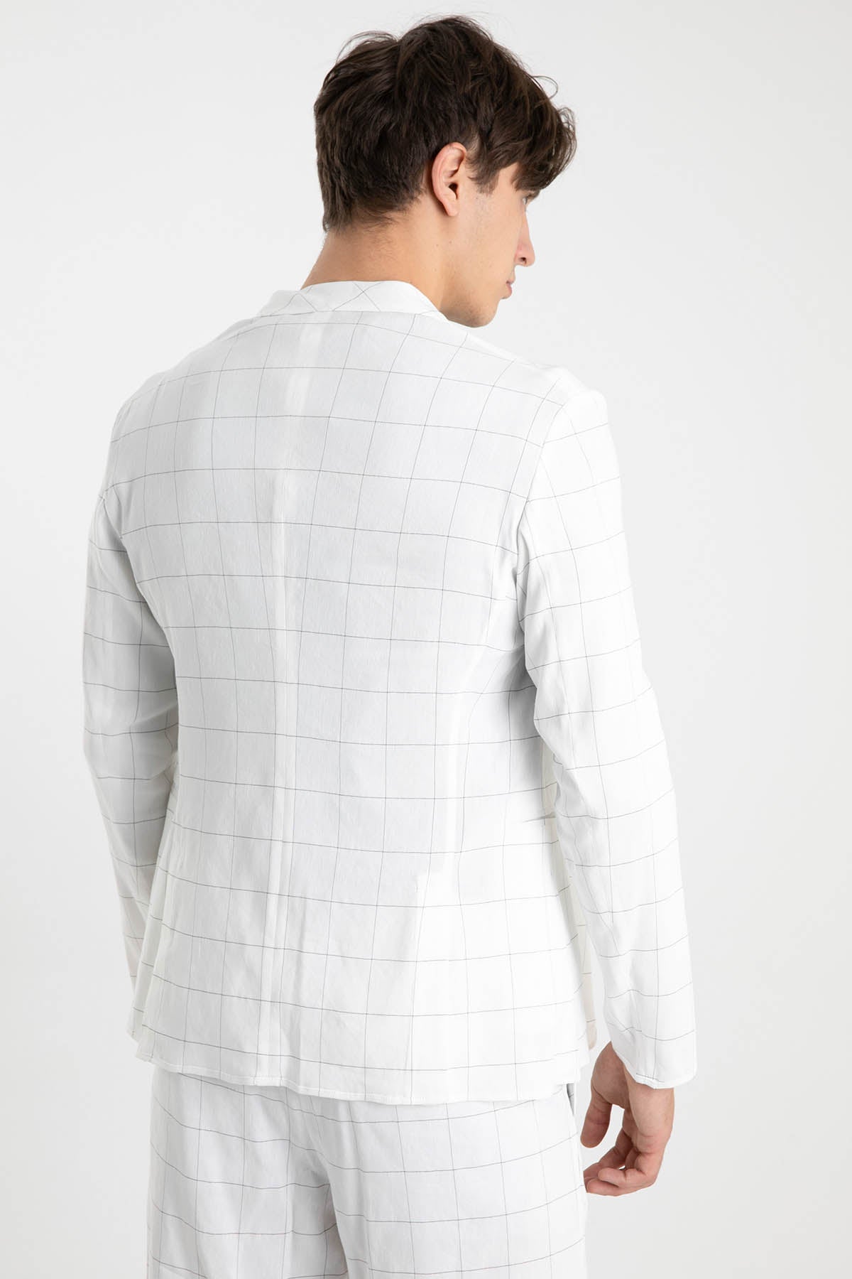 Emporio Armani Slim Fit Astarsız Kareli Ceket-Libas Trendy Fashion Store