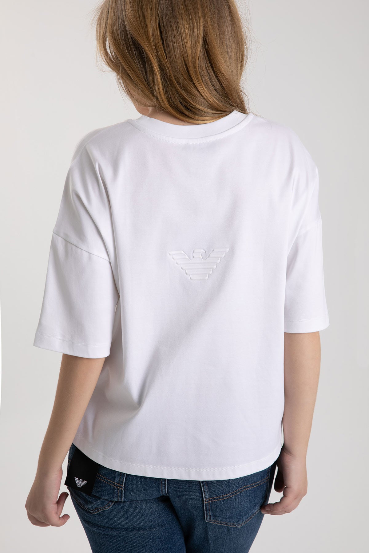 Emporio Armani Düşük Omuzlu Geniş Kesim Logo T-shirt-Libas Trendy Fashion Store