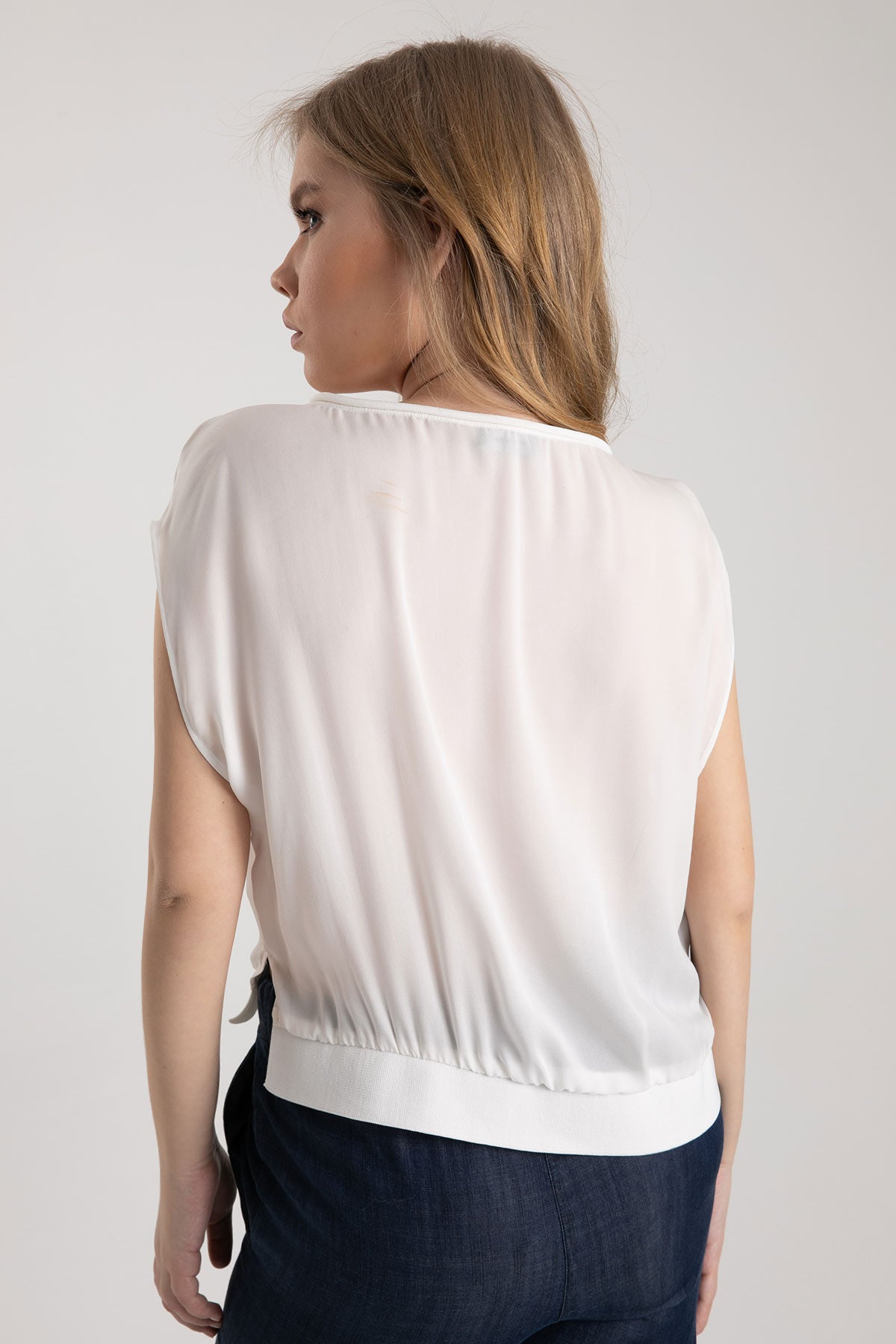 Emporio Armani Yuvarlak Yaka İpek Bluz-Libas Trendy Fashion Store