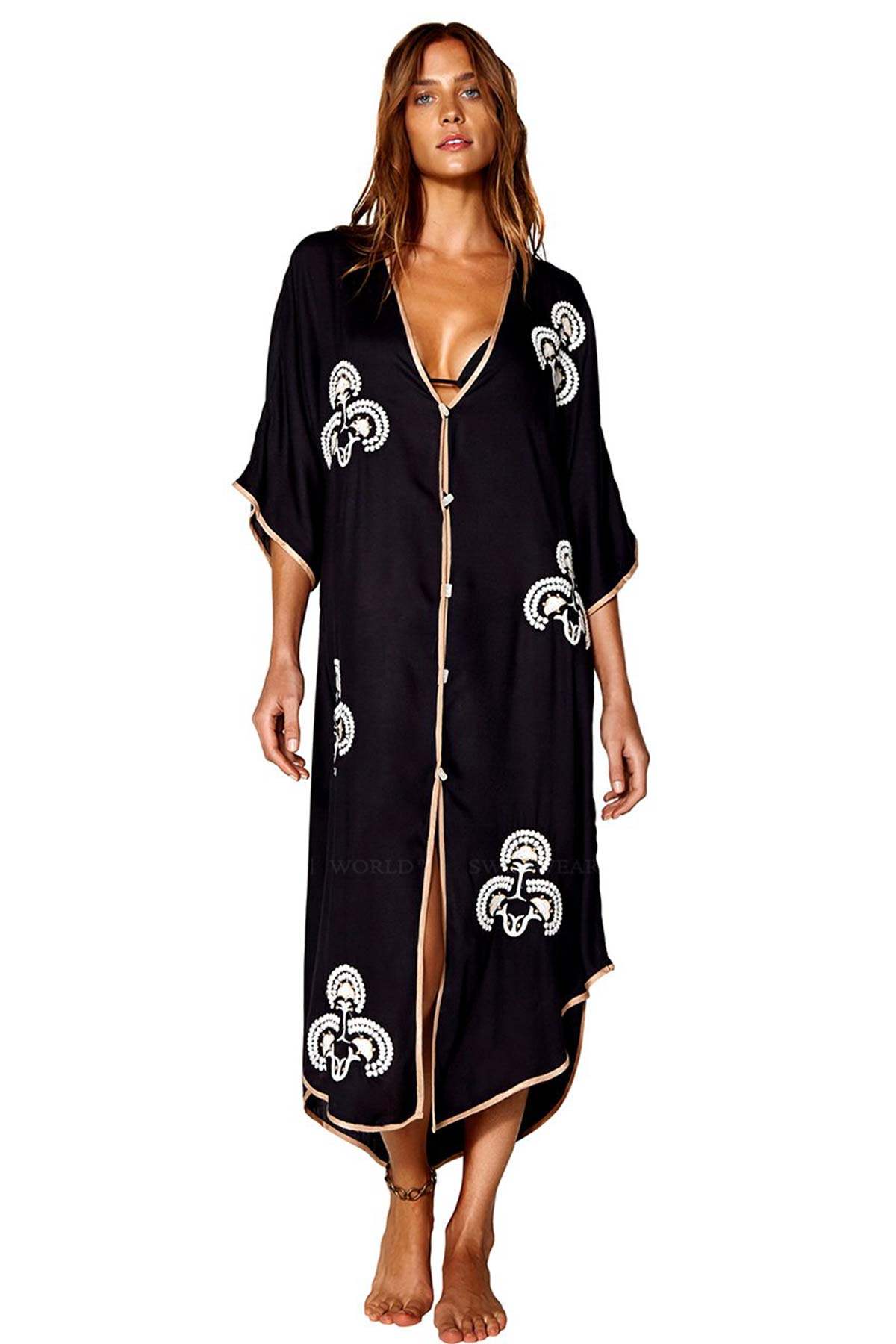 Vix Solid Braid Kaftan