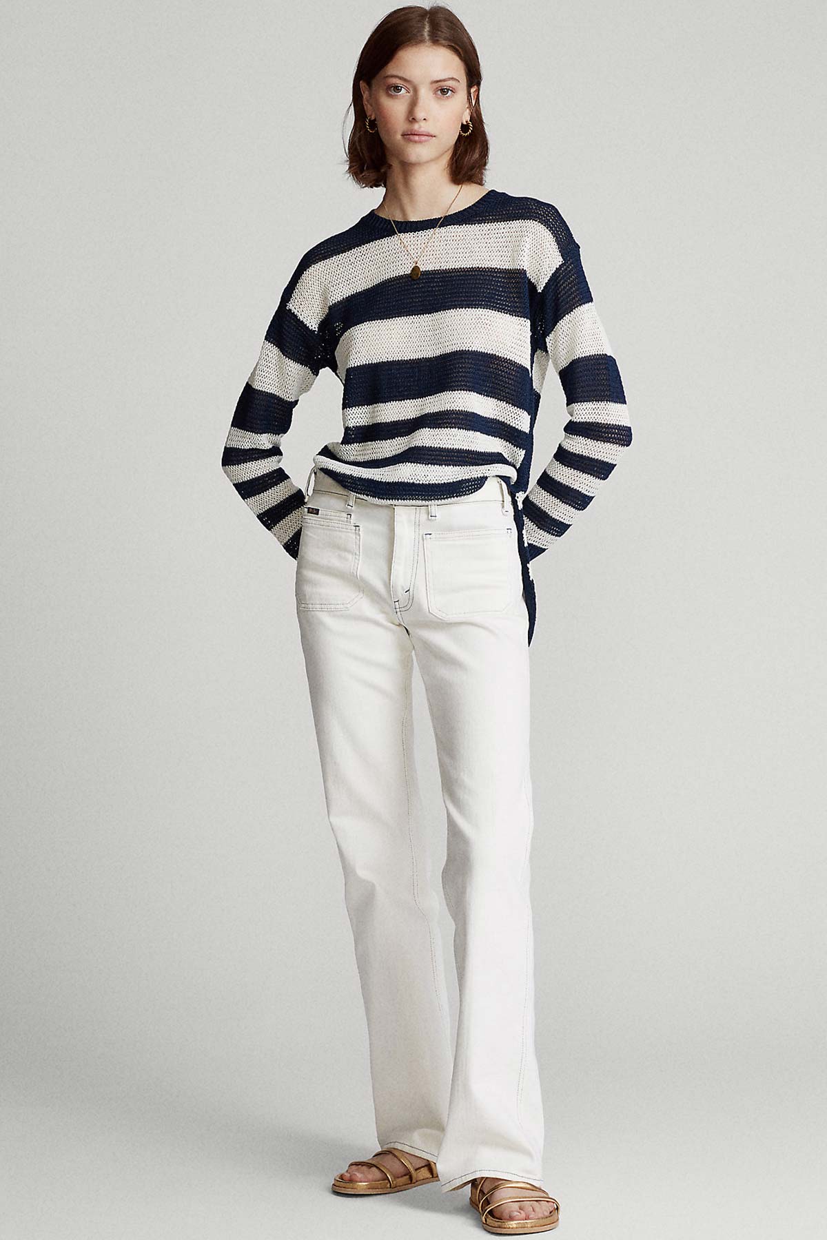 Polo Ralph Lauren Custom Fit Keten Triko-Libas Trendy Fashion Store