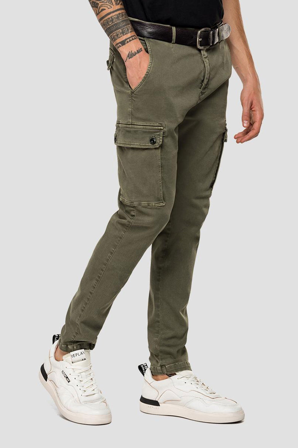 Replay Slim Fit Jaan Hyperflex Kargo Pantolon-Libas Trendy Fashion Store