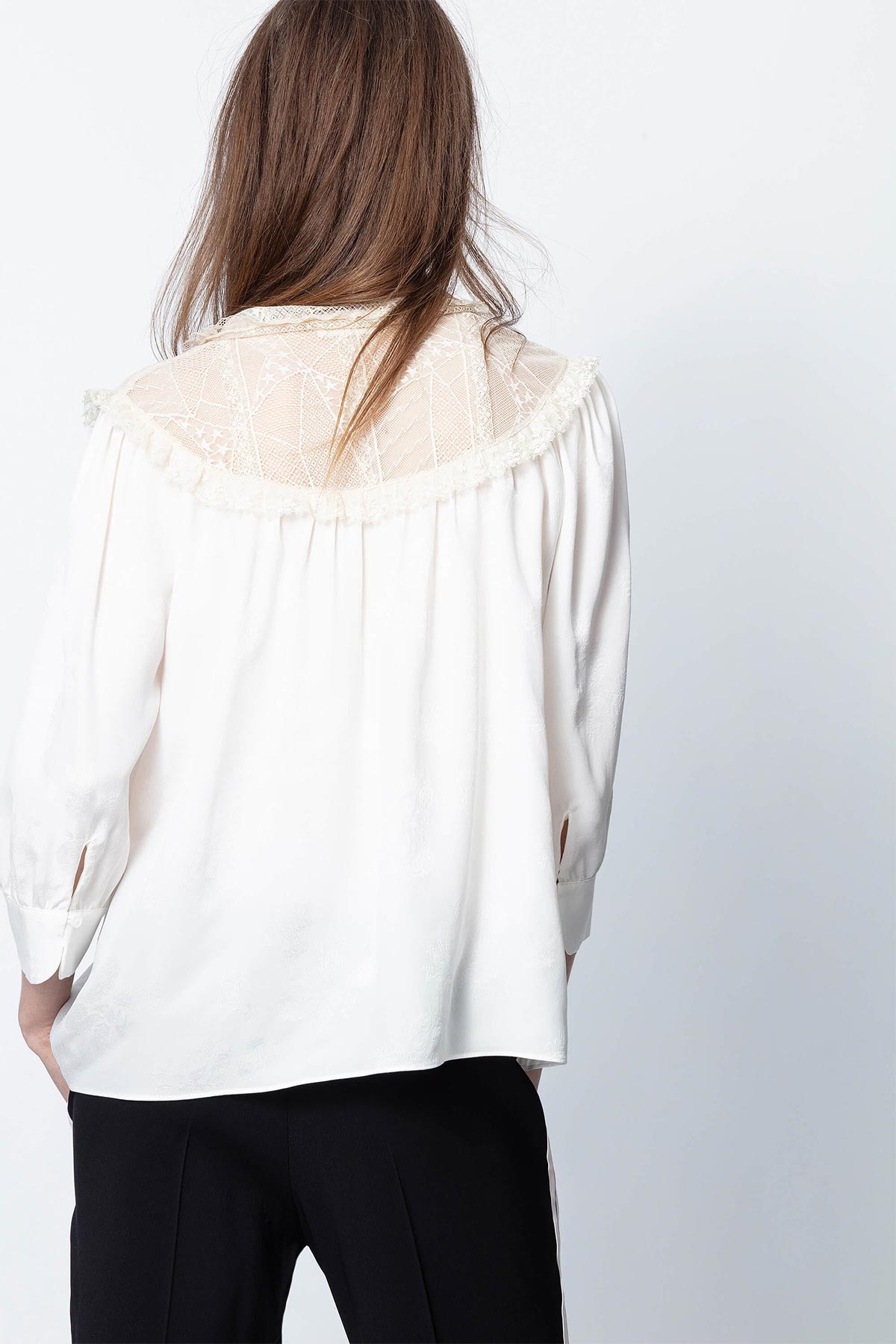 Zadig & Voltaire Dantel Detaylı İpek Gömlek-Libas Trendy Fashion Store