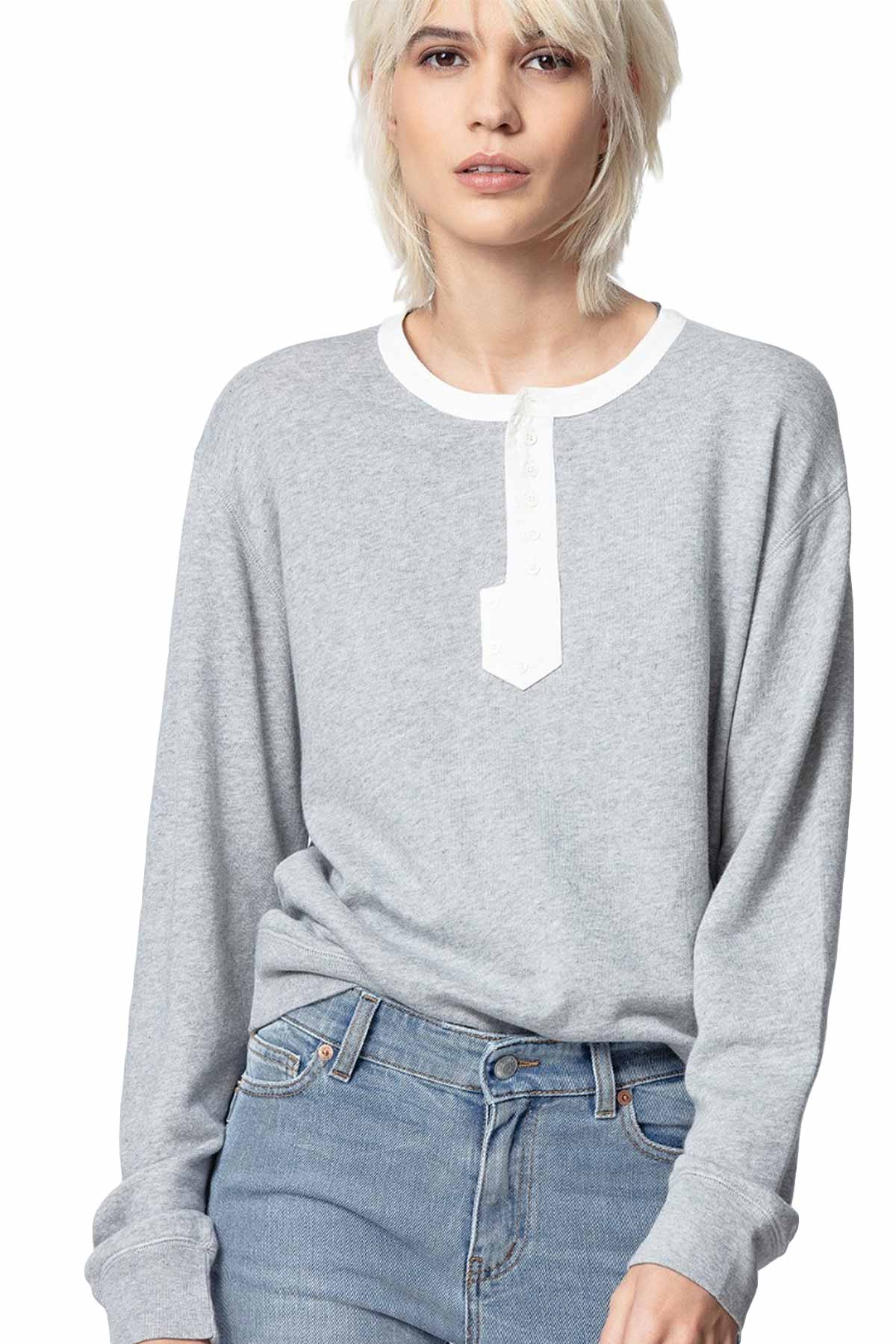 Zadig & Voltaire Düğmeli Yaka Sweatshirt-Libas Trendy Fashion Store