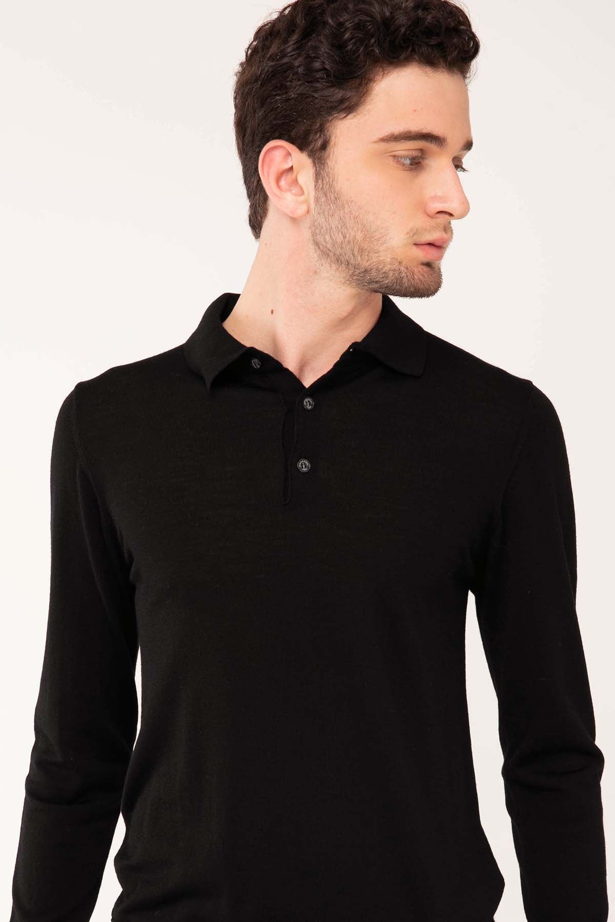 Manifattura Düğmeli Yaka Triko-Libas Trendy Fashion Store