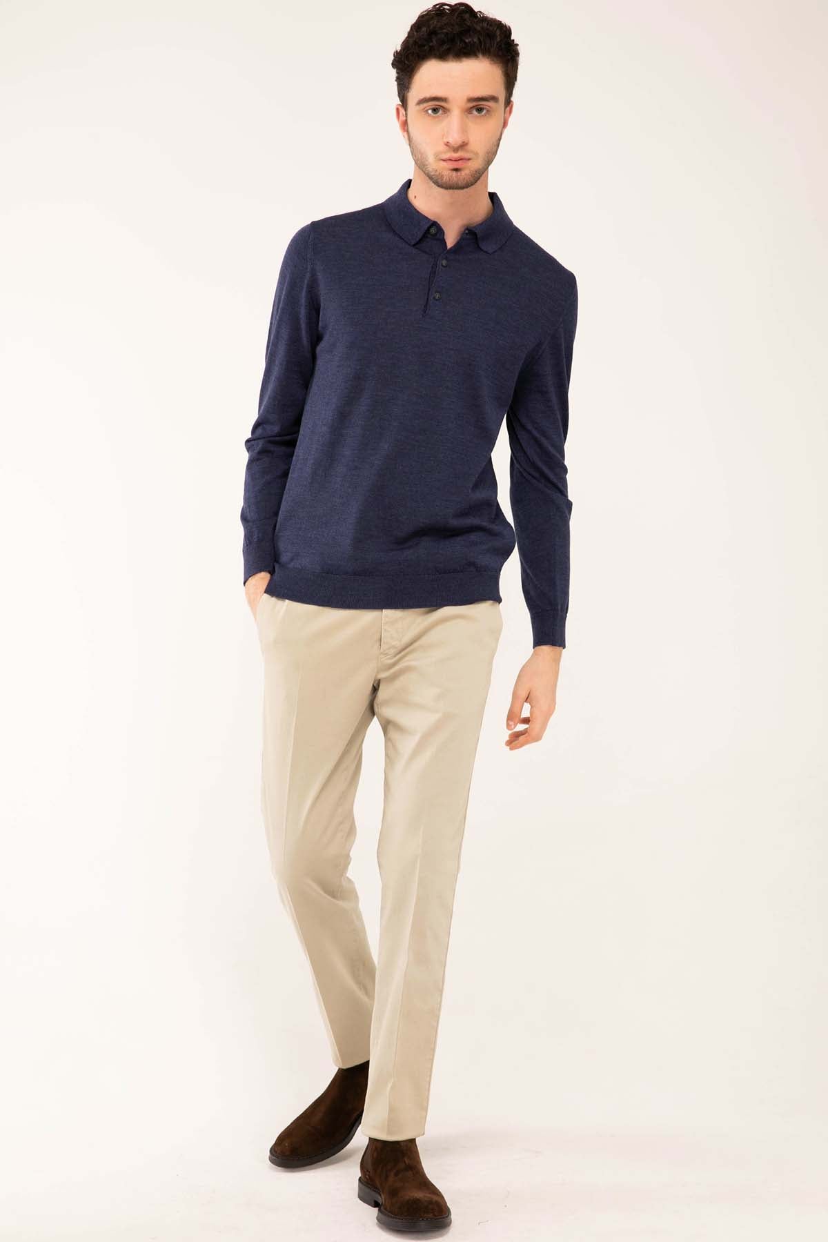 Manifattura Düğmeli Yaka Triko-Libas Trendy Fashion Store