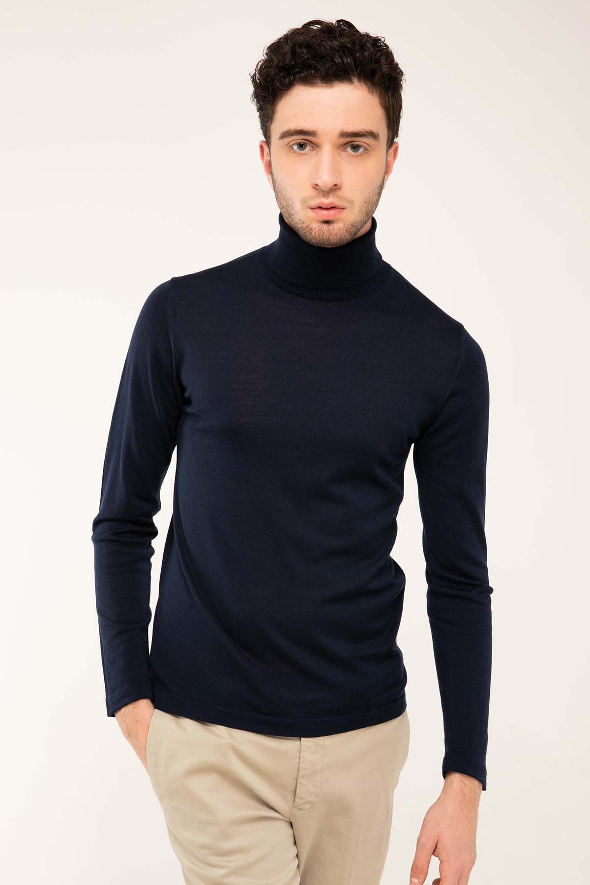 Manifattura İpek Yün Balıkçı Yaka Triko-Libas Trendy Fashion Store