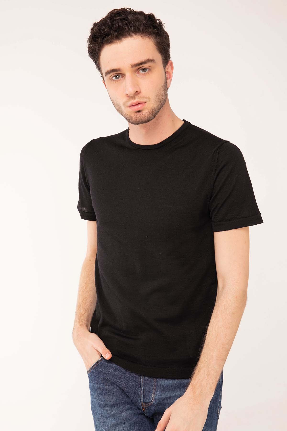 Manifattura İpek Yün Kısa Kollu Triko-Libas Trendy Fashion Store