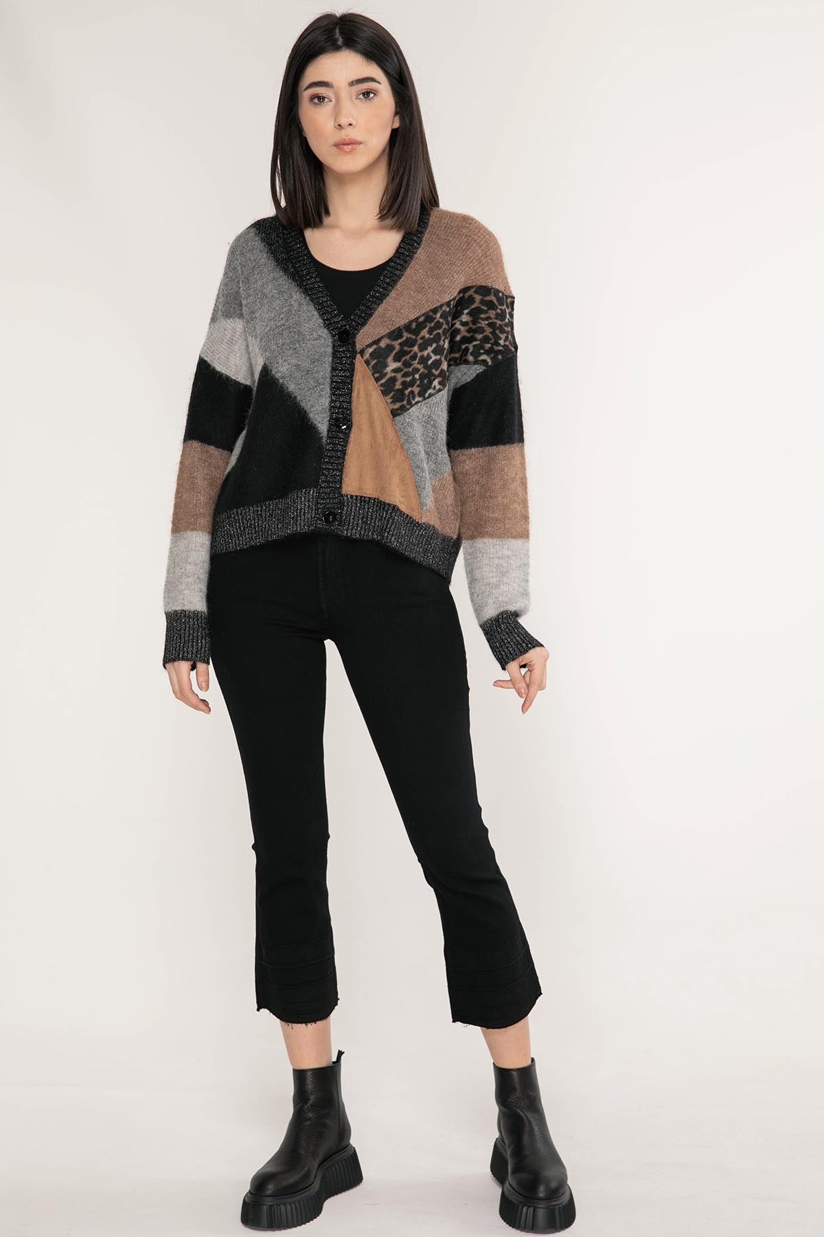 Liu Jo Patchwork Triko Ceket-Libas Trendy Fashion Store