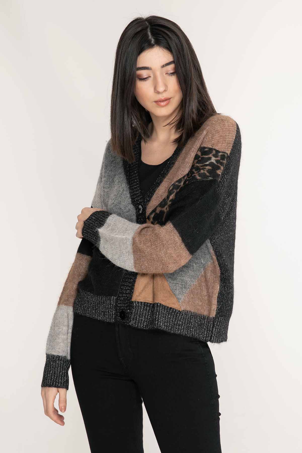 Liu Jo Patchwork Triko Ceket-Libas Trendy Fashion Store