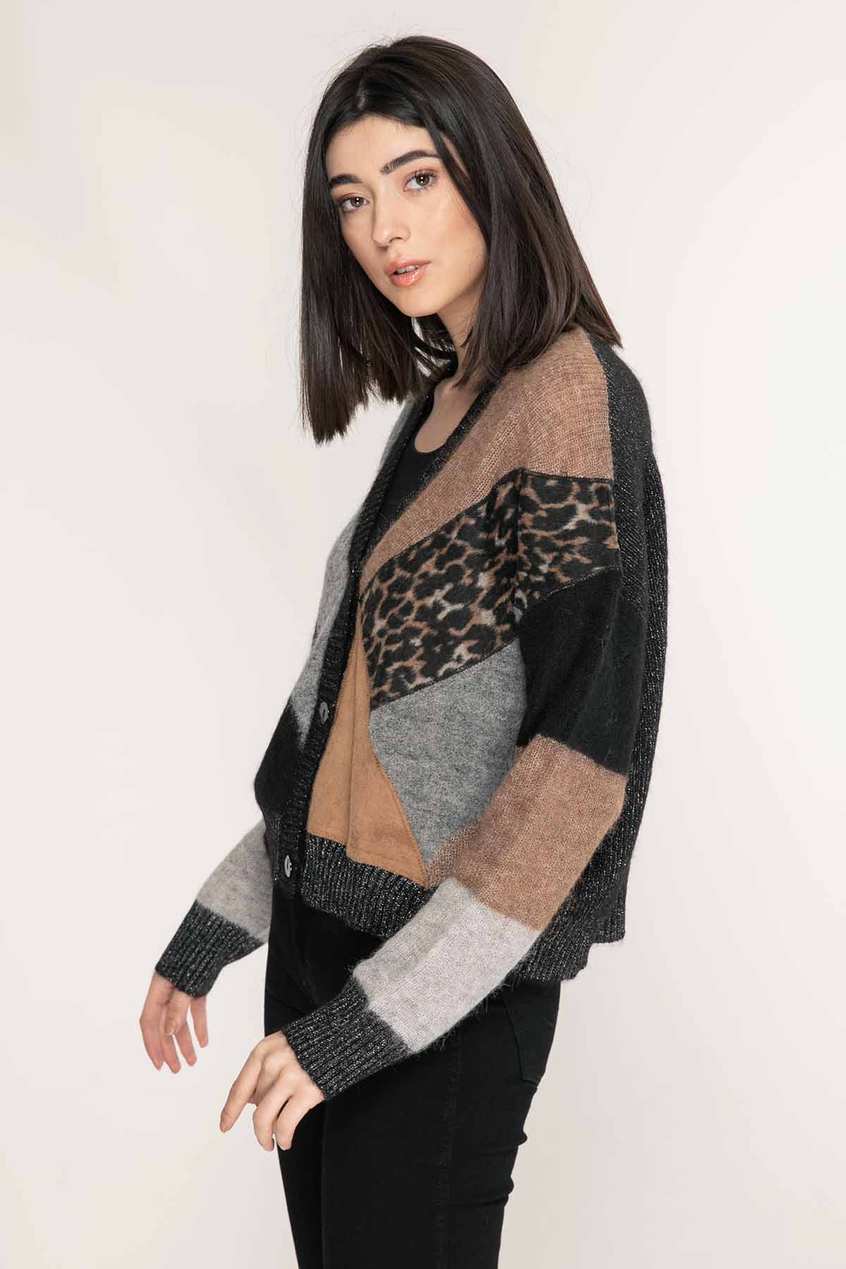 Liu Jo Patchwork Triko Ceket-Libas Trendy Fashion Store