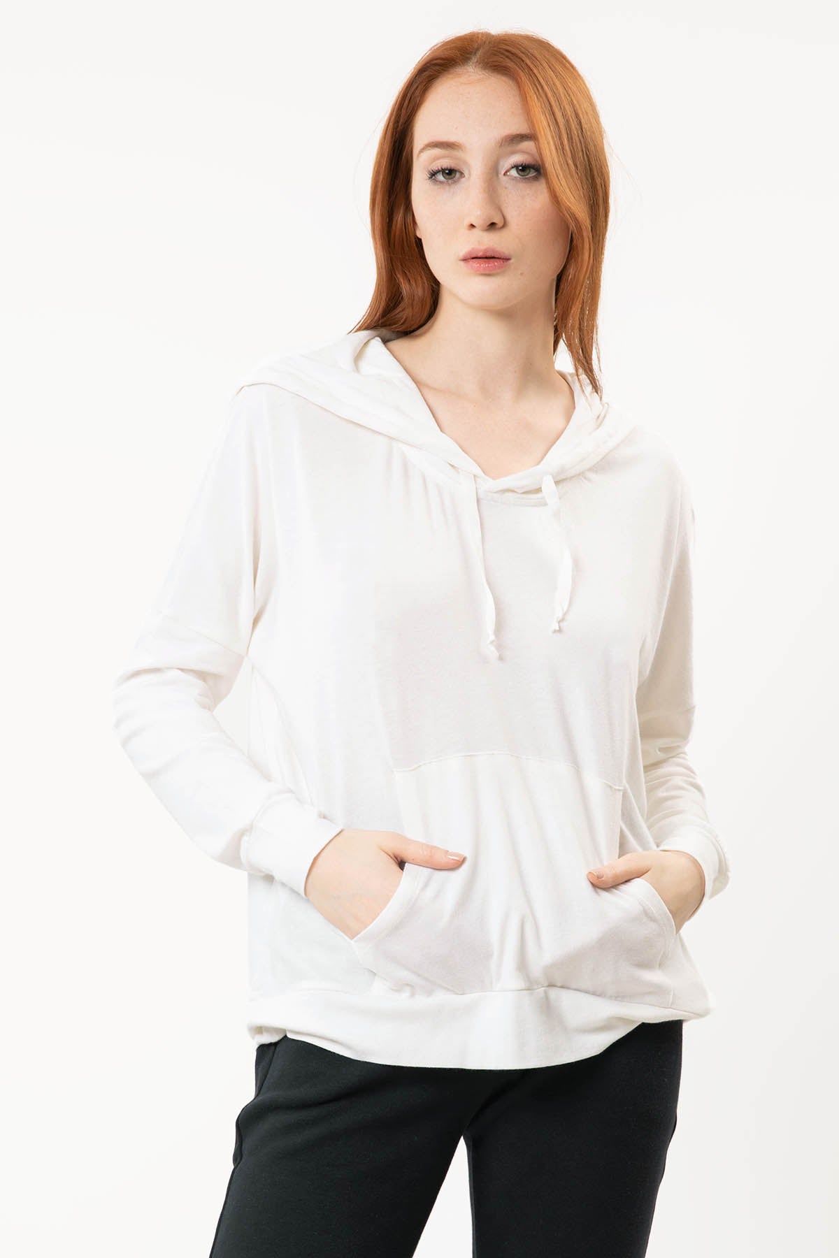 Tru Kapüşonlu İnce Kumaş Sweatshirt-Libas Trendy Fashion Store