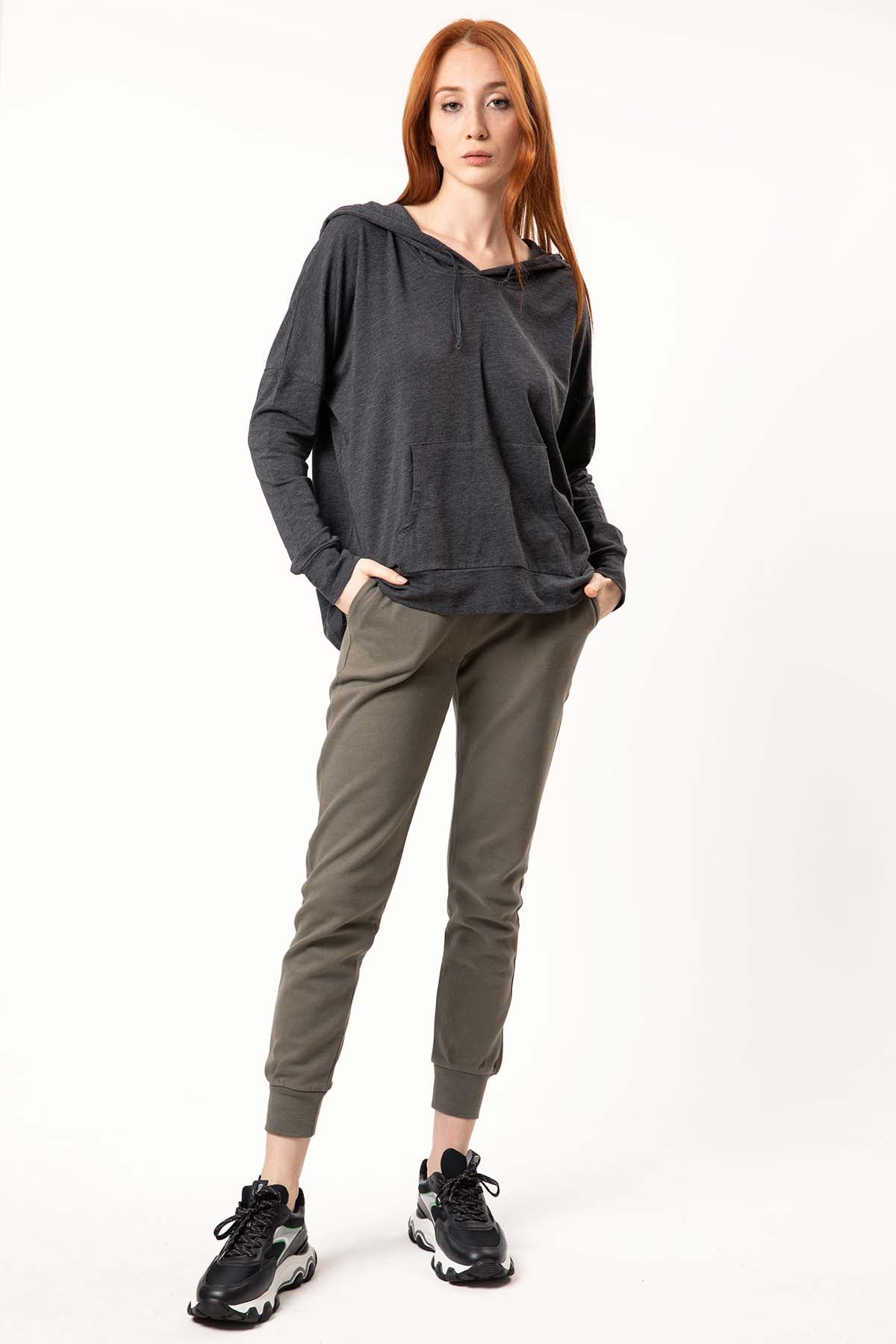 Tru Kapüşonlu İnce Kumaş Sweatshirt-Libas Trendy Fashion Store