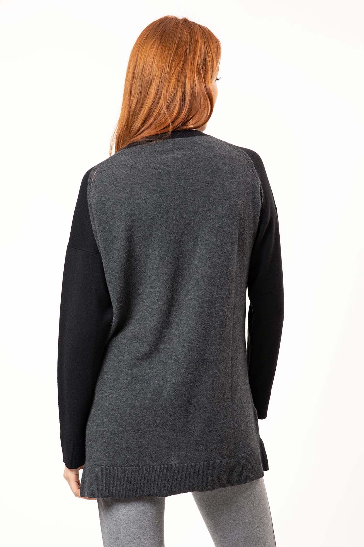 Tru Yuvarlak Yaka Düşük Omuz Kaşmirli Triko-Libas Trendy Fashion Store