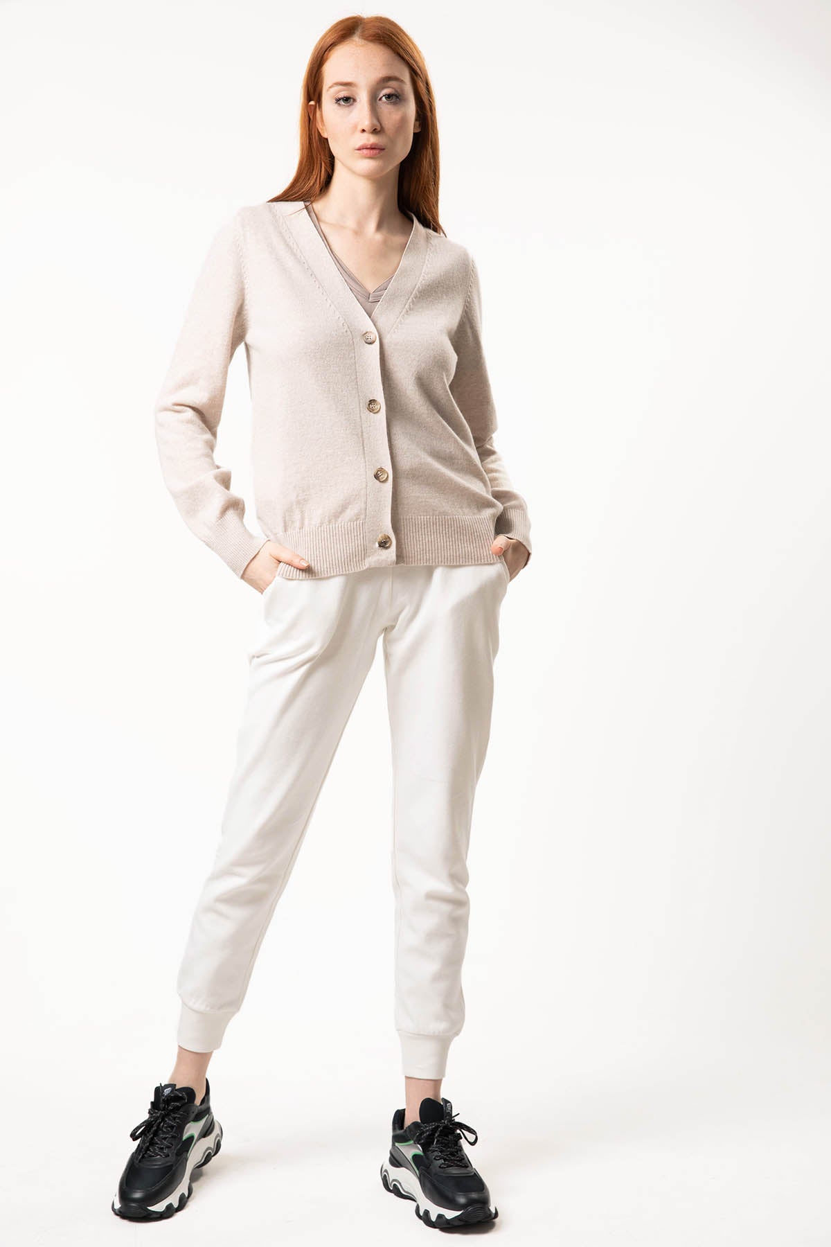 Tru V Yaka Kaşmirli Triko Ceket-Libas Trendy Fashion Store