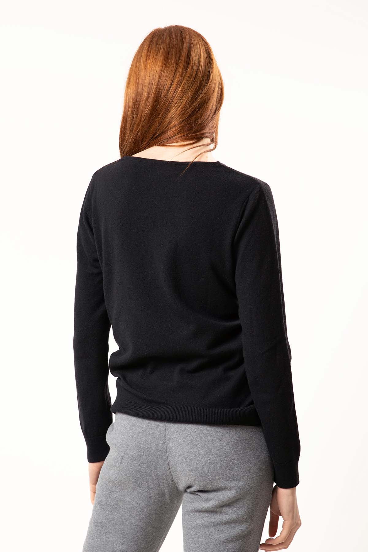 Tru V Yaka Kaşmirli Triko-Libas Trendy Fashion Store