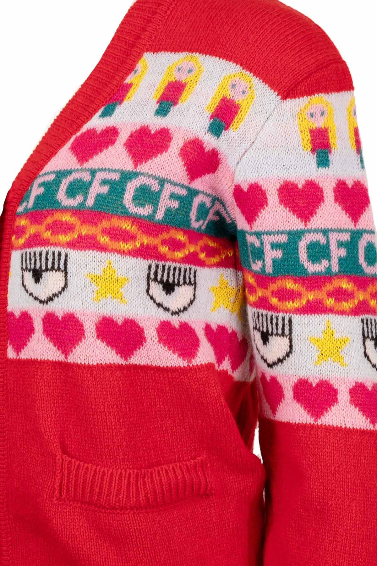 Chiara Ferragni Emoji Kaşmirli Triko Ceket-Libas Trendy Fashion Store