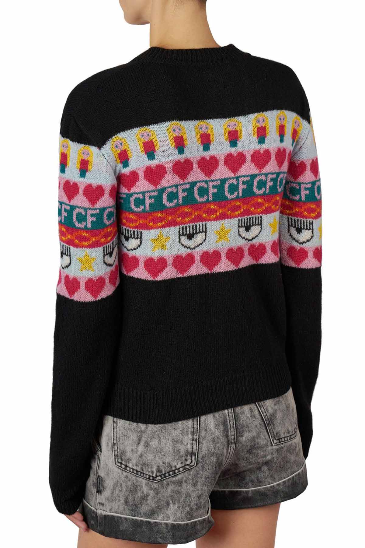 Chiara Ferragni Emoji Kaşmirli Triko Ceket-Libas Trendy Fashion Store