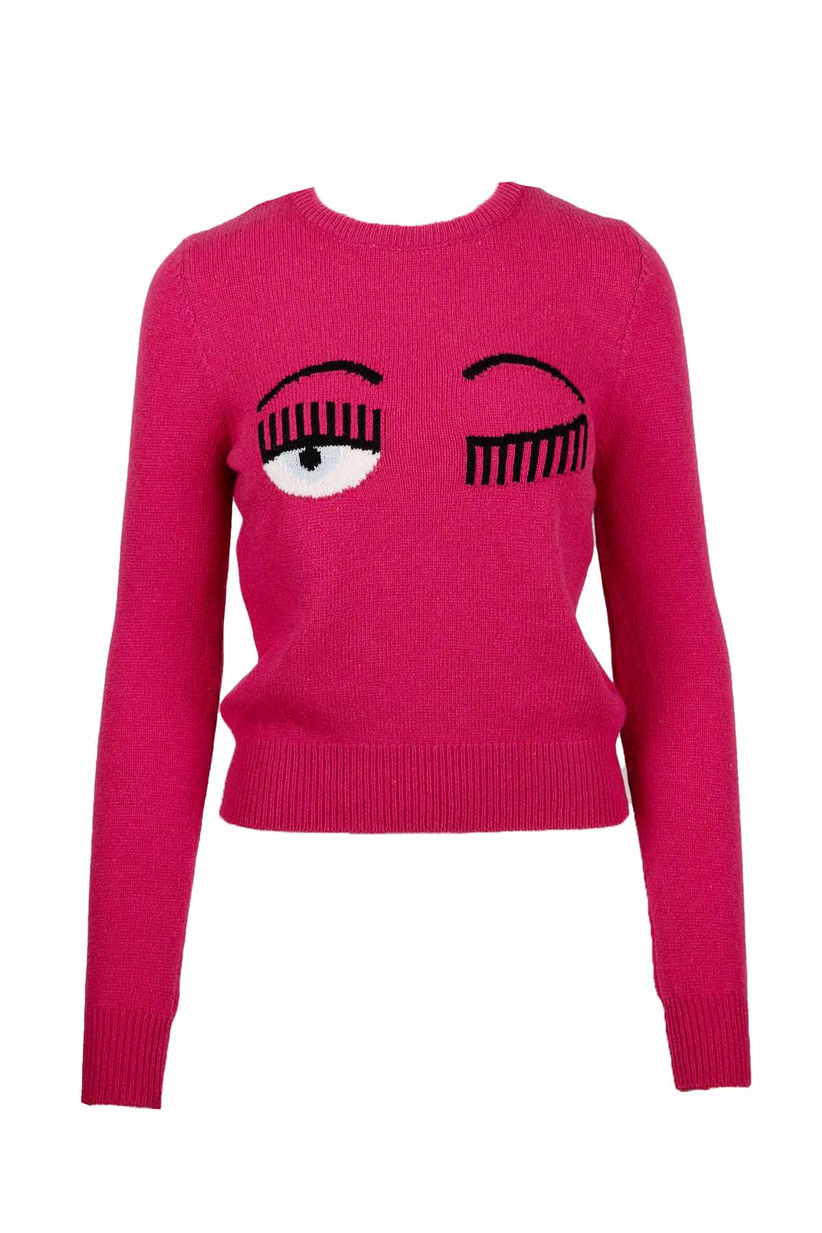 Chiara Ferragni Winking Eye Yuvarlak Yaka Kaşmirli Triko-Libas Trendy Fashion Store