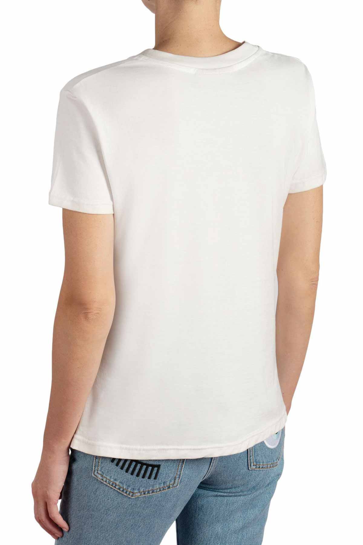 Chiara Ferragni Winking Eye Yuvarlak Yaka T-shirt-Libas Trendy Fashion Store